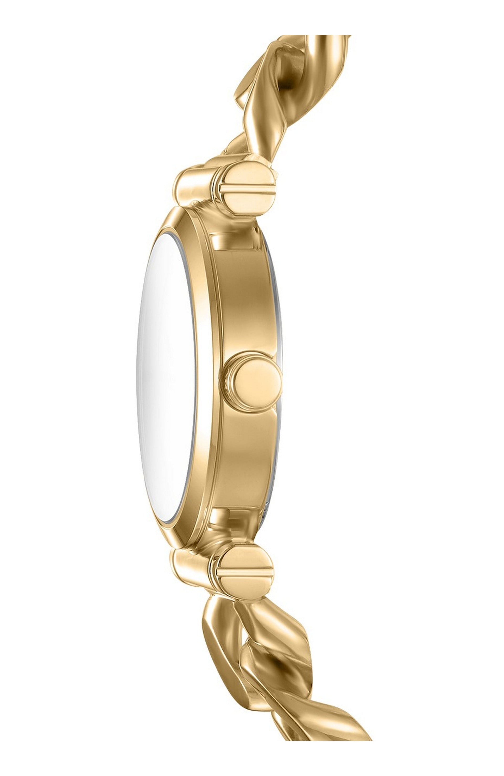 DK1L159M0065 Women's Open Link Silver Dial Gold-Tone Stainless Steel Chain Bracelet DKNY 