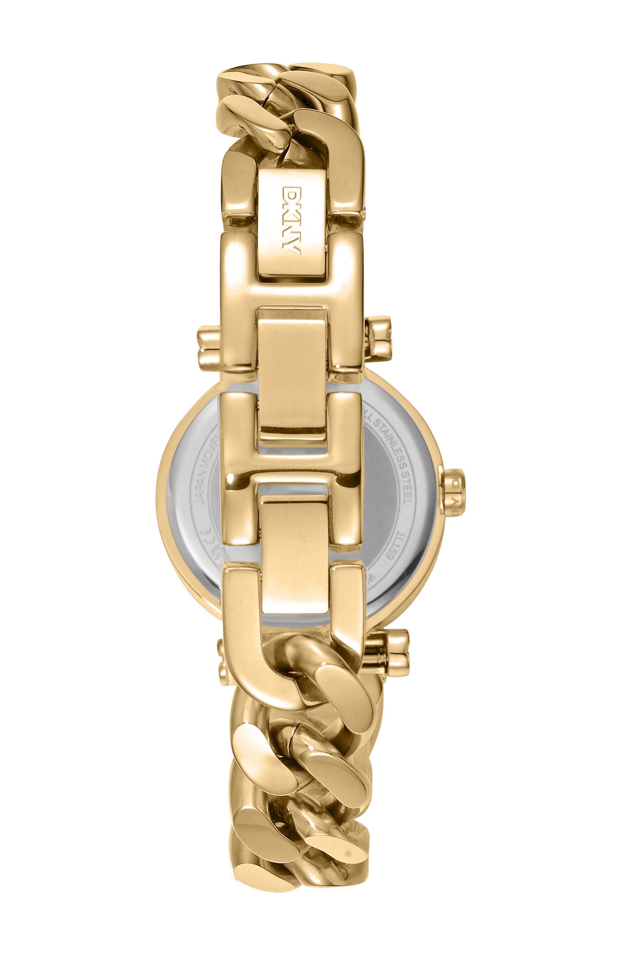 DK1L159M0065 Women's Open Link Silver Dial Gold-Tone Stainless Steel Chain Bracelet DKNY 