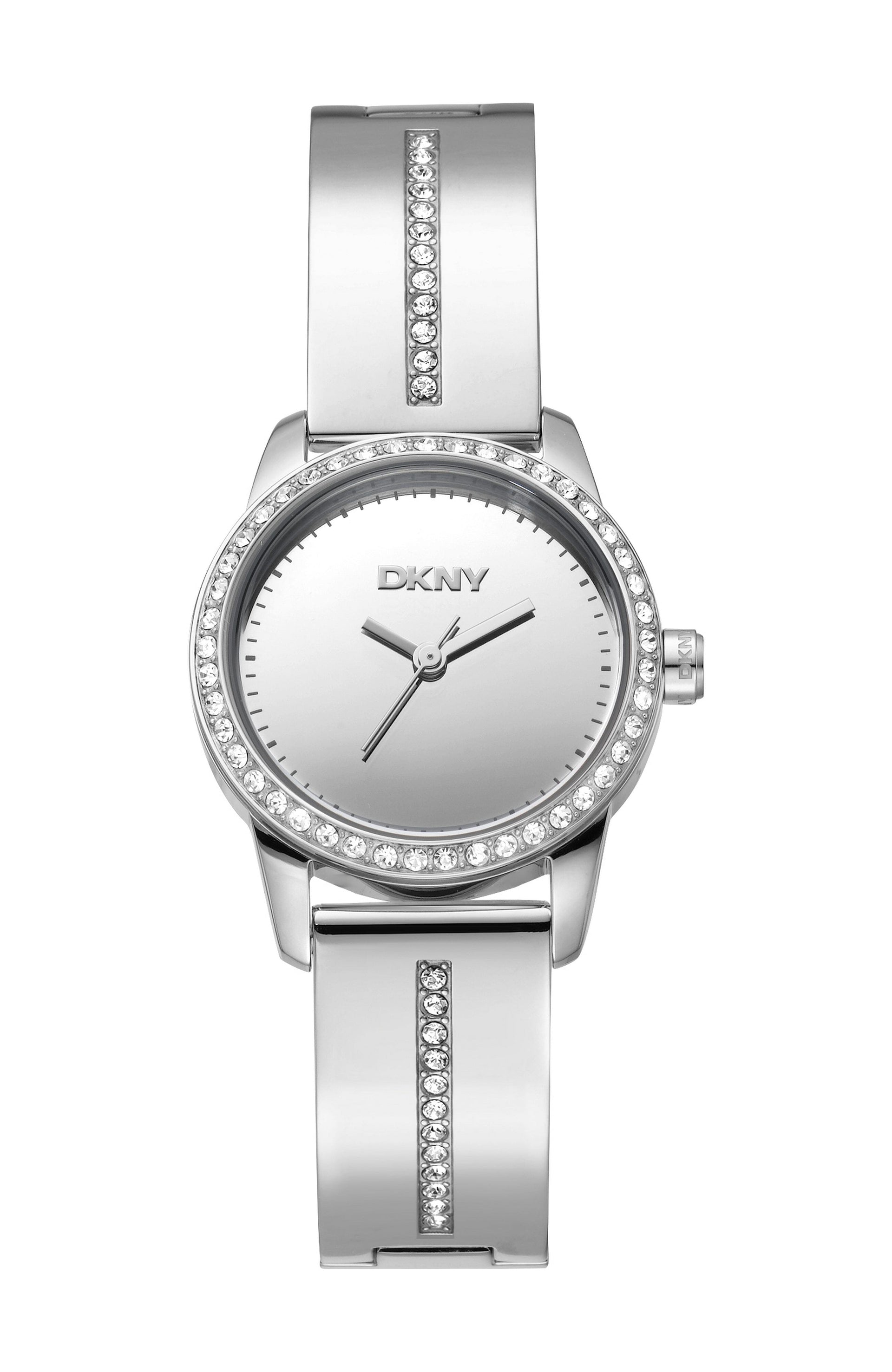 DK1L160M0015 Women's alf Bangle Silver Dial Stainless Steel Watch DKNY 