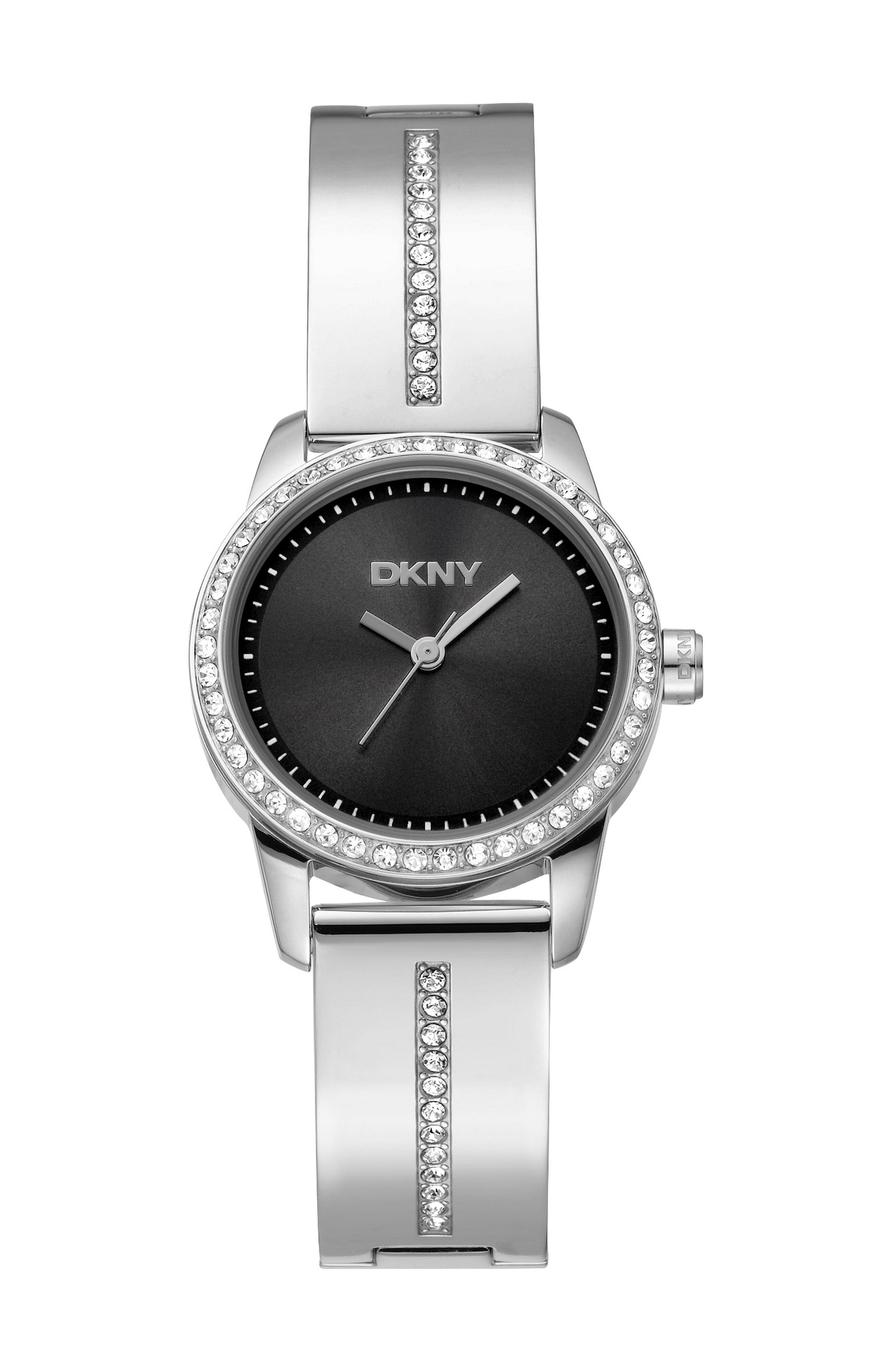 DK1L160M0025 Women's Half Bangle Black Dial Stainless Steel Watch DKNY 