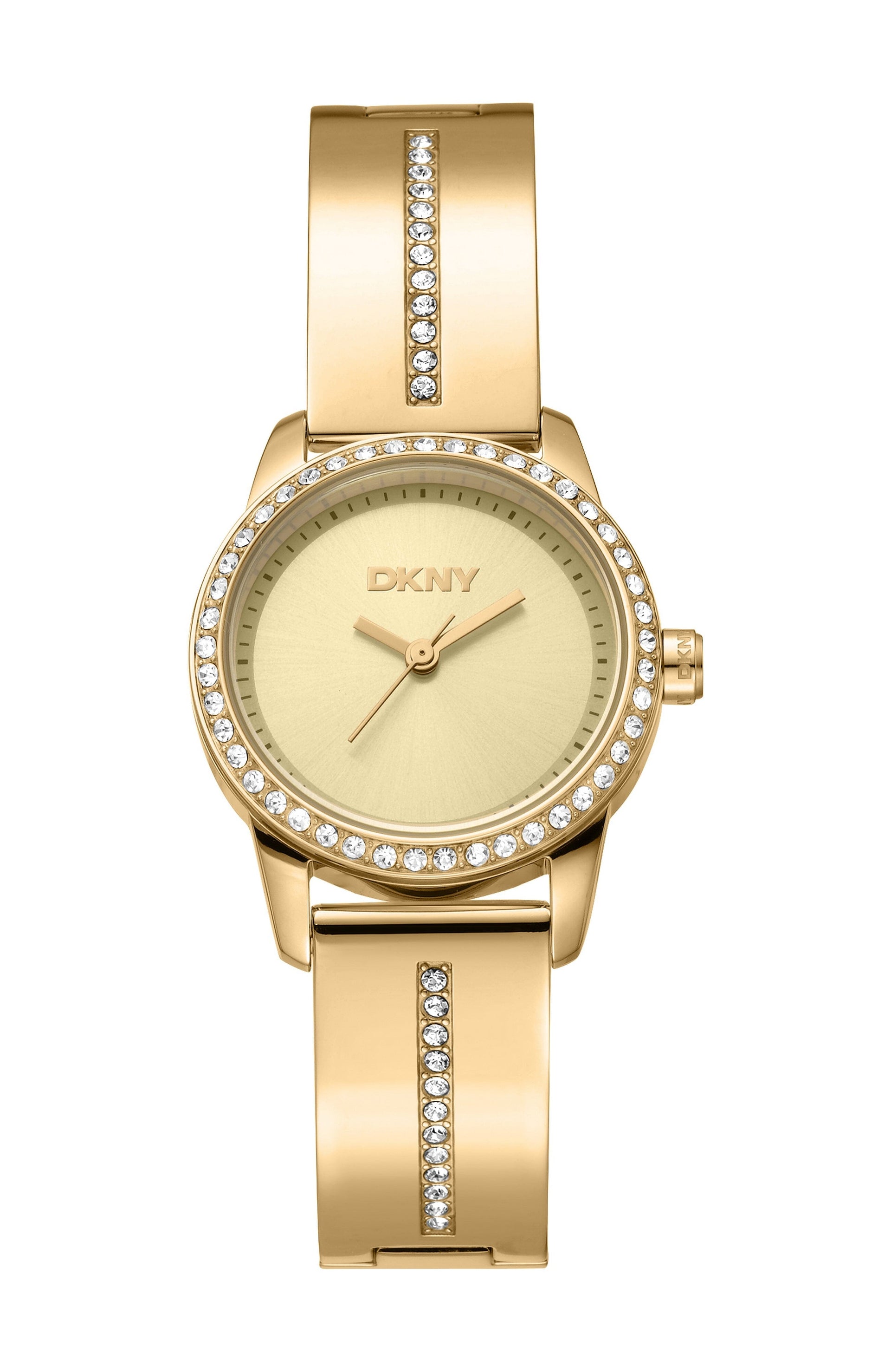 DK1L160M0035 Women's Half Bangle Champagne Dial Gold-Tone Stainless Steel Watch DKNY 