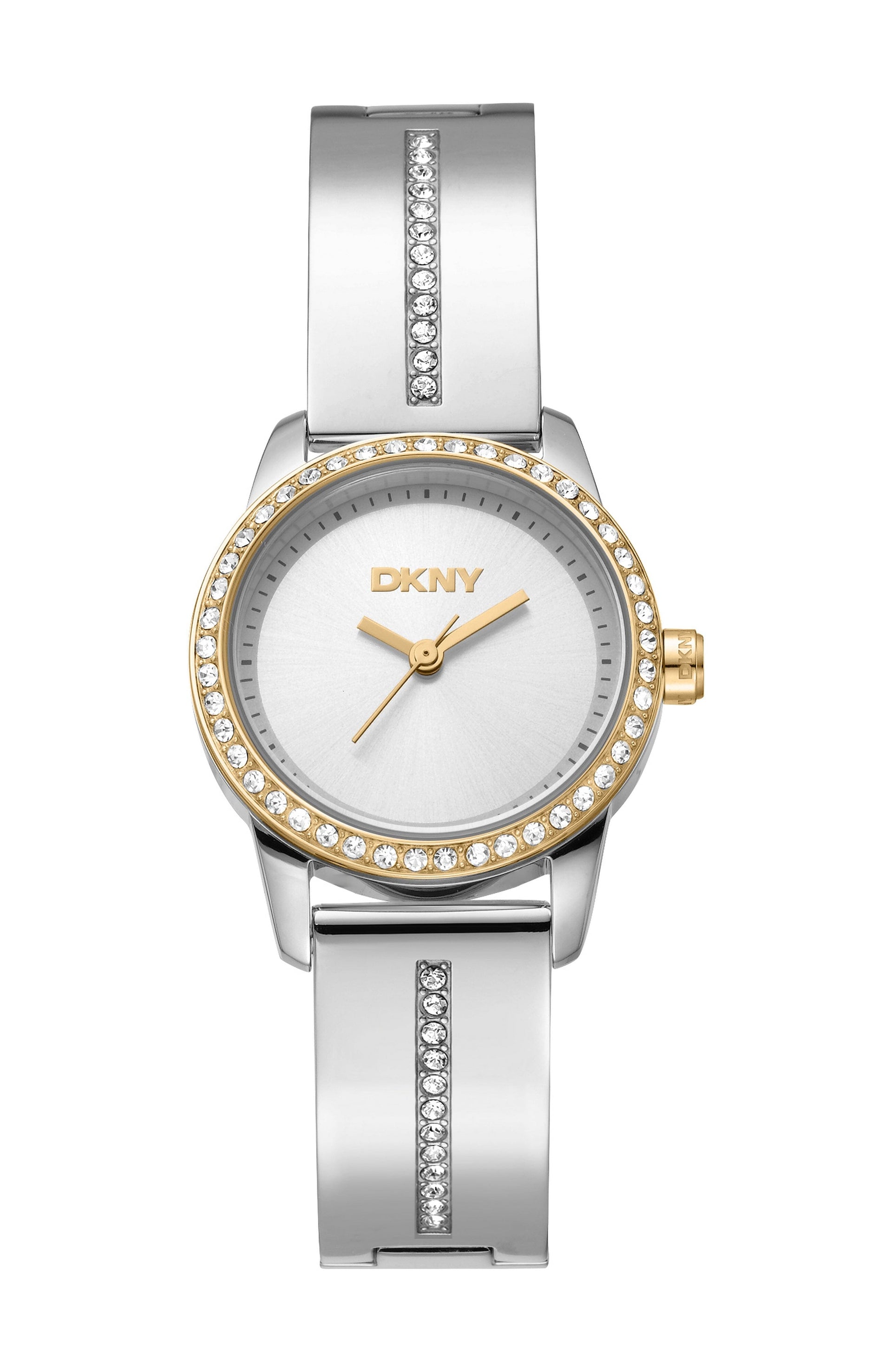 DK1L160M0055 Women's Half Bangle Silver Dial Two-Tone Stainless Steel Watch DKNY 