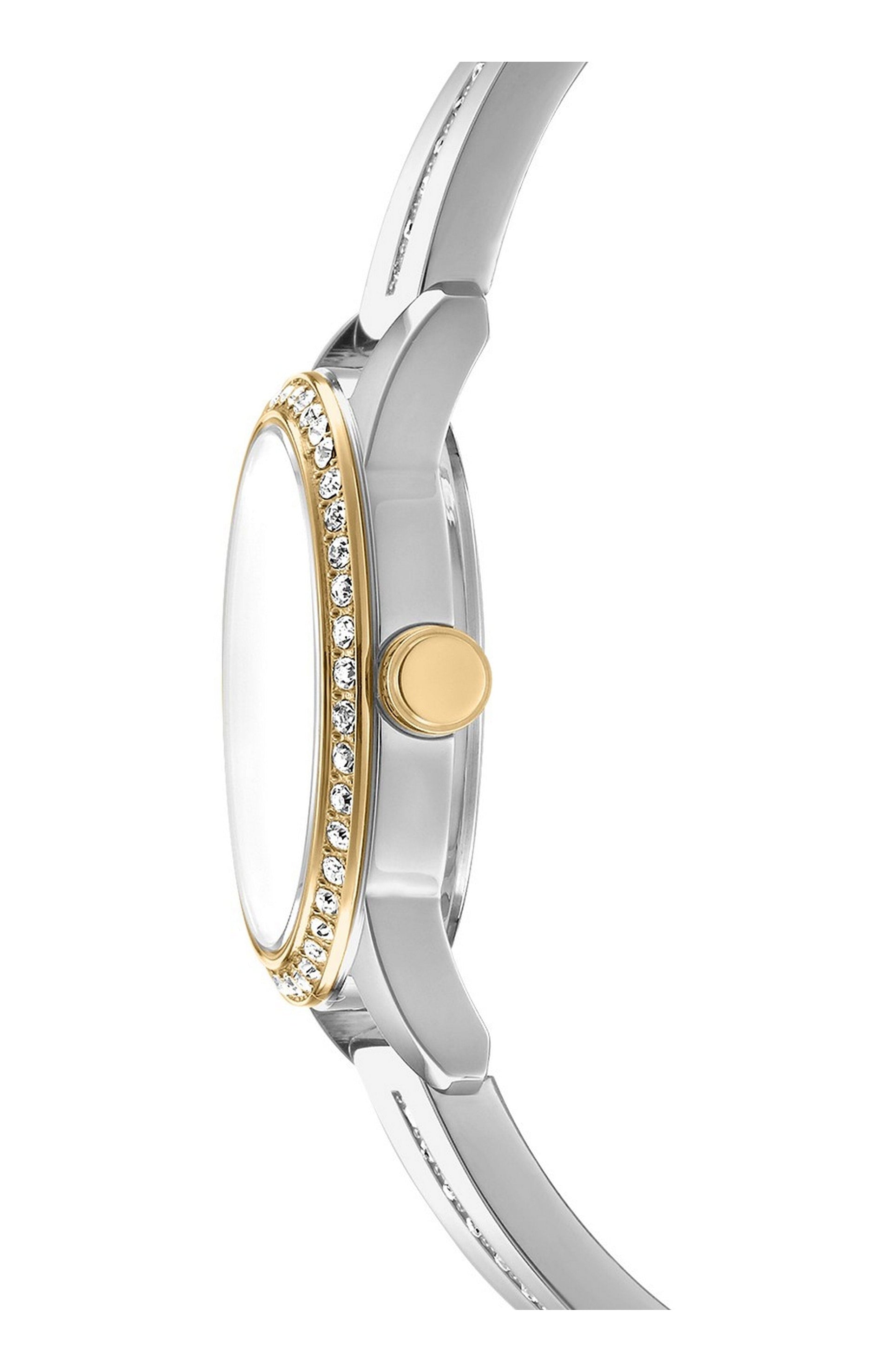 DK1L160M0065 Women's Half Bangle Dark Green Dial Two-Tone Stainless Steel Watch DKNY 