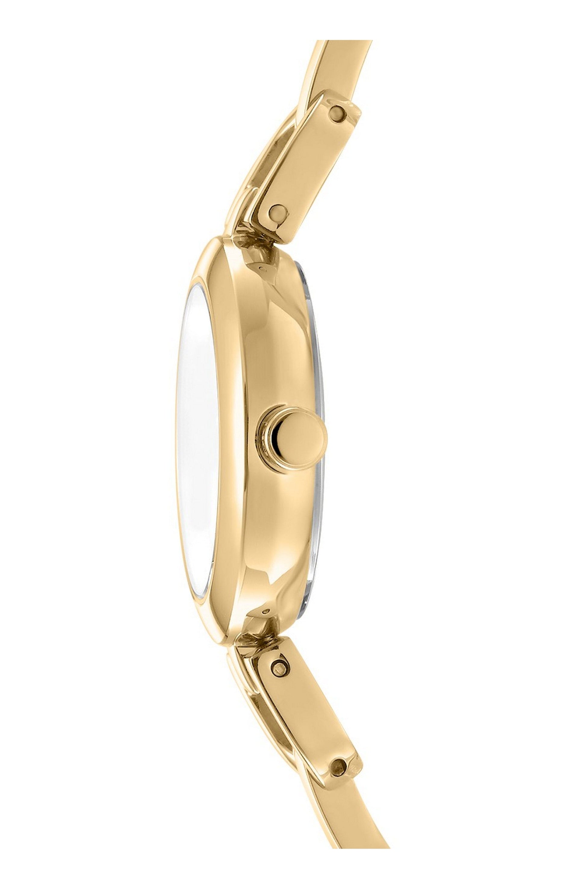 DK1L161M0045 Women's Half Bangle Champagne Dial Gold-Tone Stainless Steel Watch DKNY 