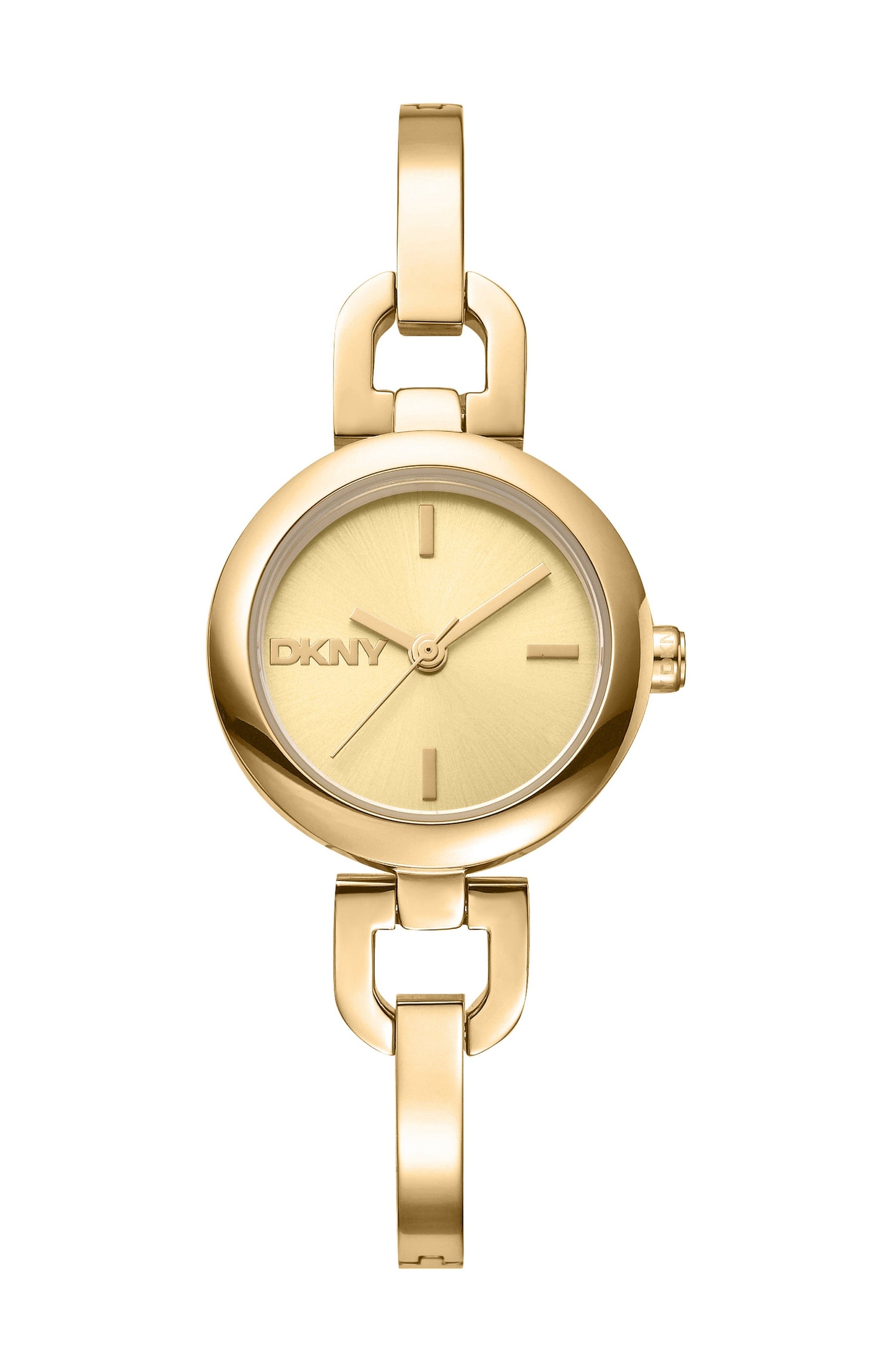 DK1L161M0045 Women's Half Bangle Champagne Dial Gold-Tone Stainless Steel Watch DKNY 