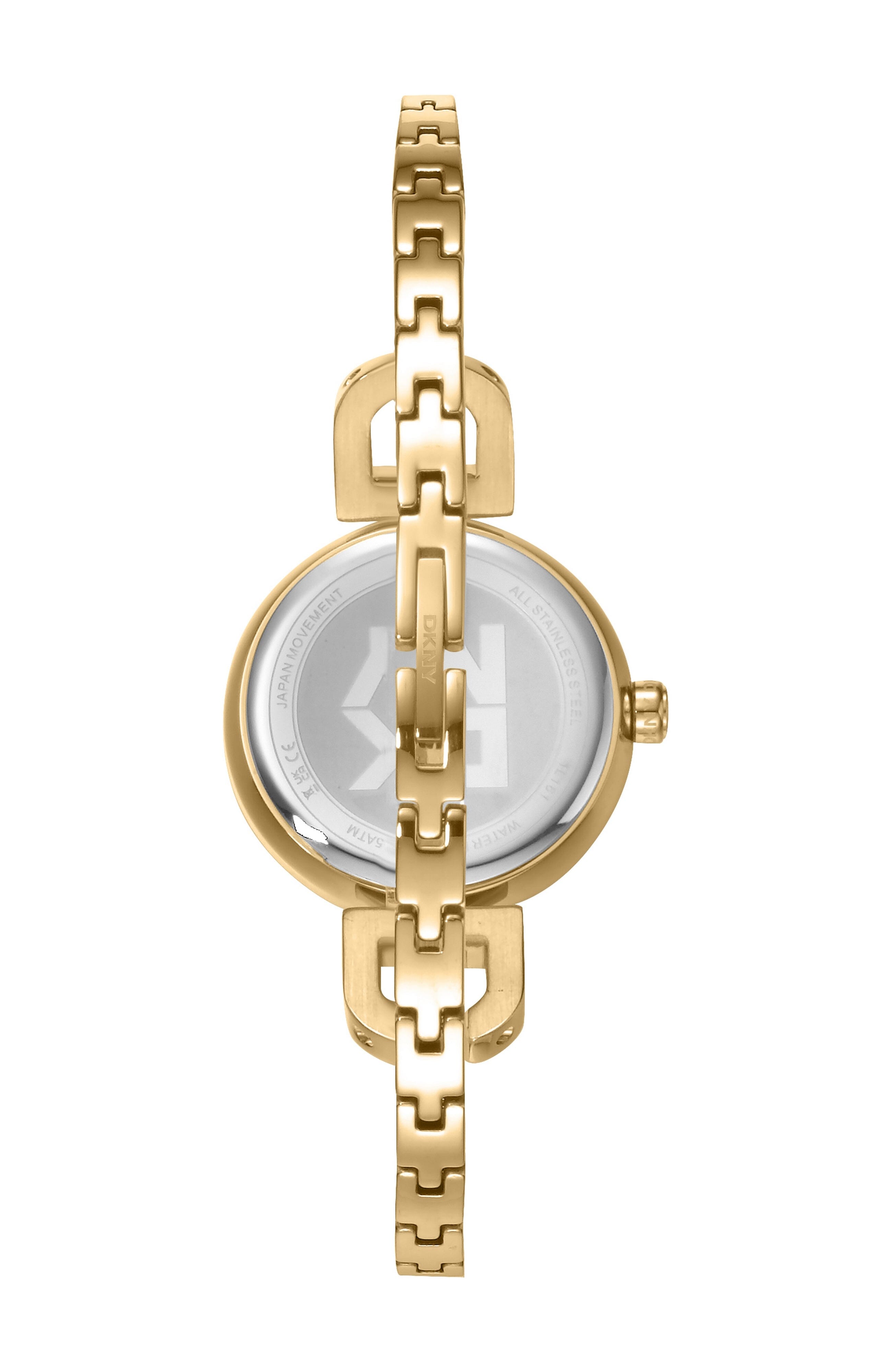 DK1L161M0045 Women's Half Bangle Champagne Dial Gold-Tone Stainless Steel Watch DKNY 
