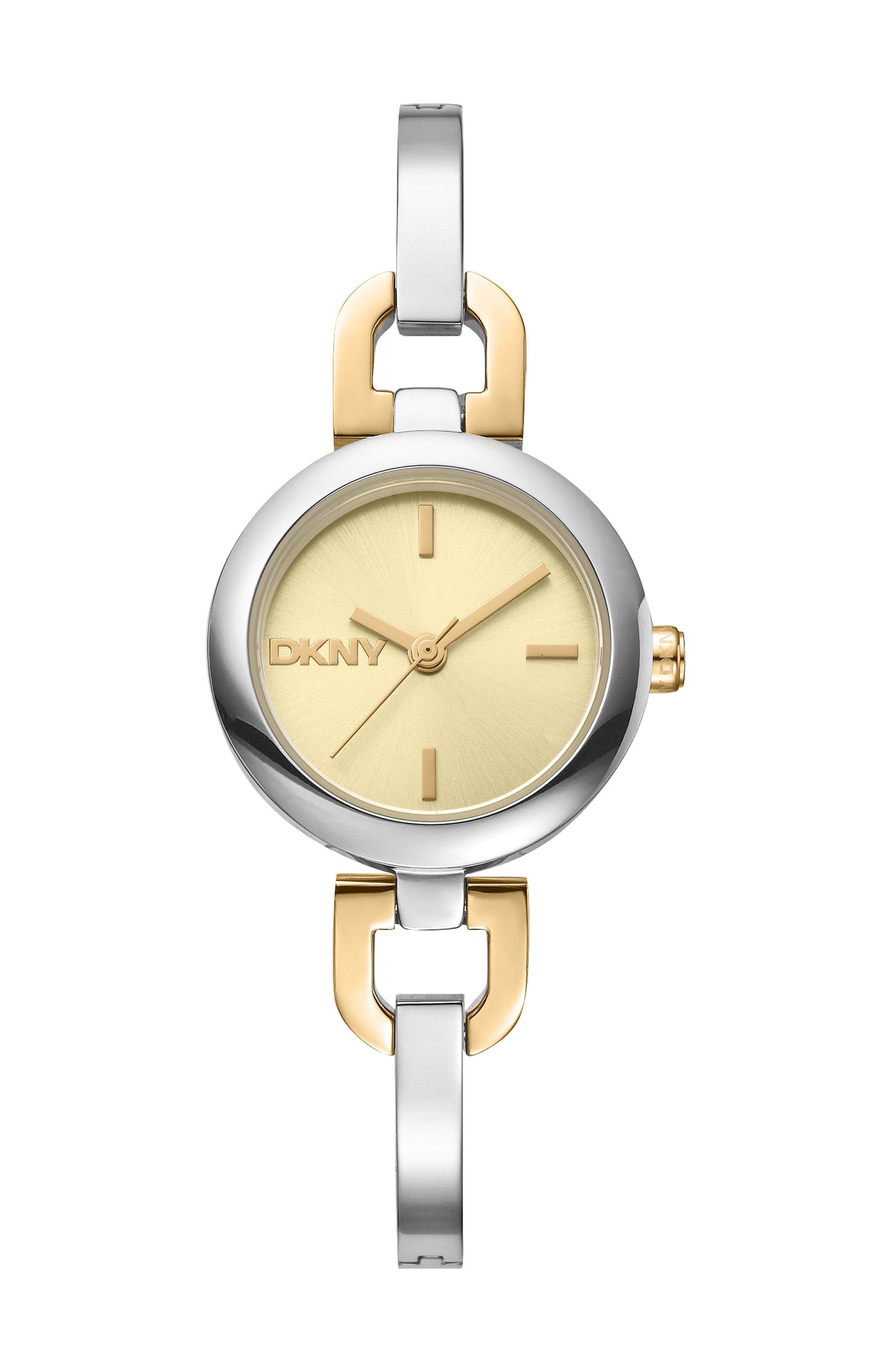 DK1L161M0065 Women's Half Bangle Champagne Dial Two-Tone Stainless Steel Watch DKNY 