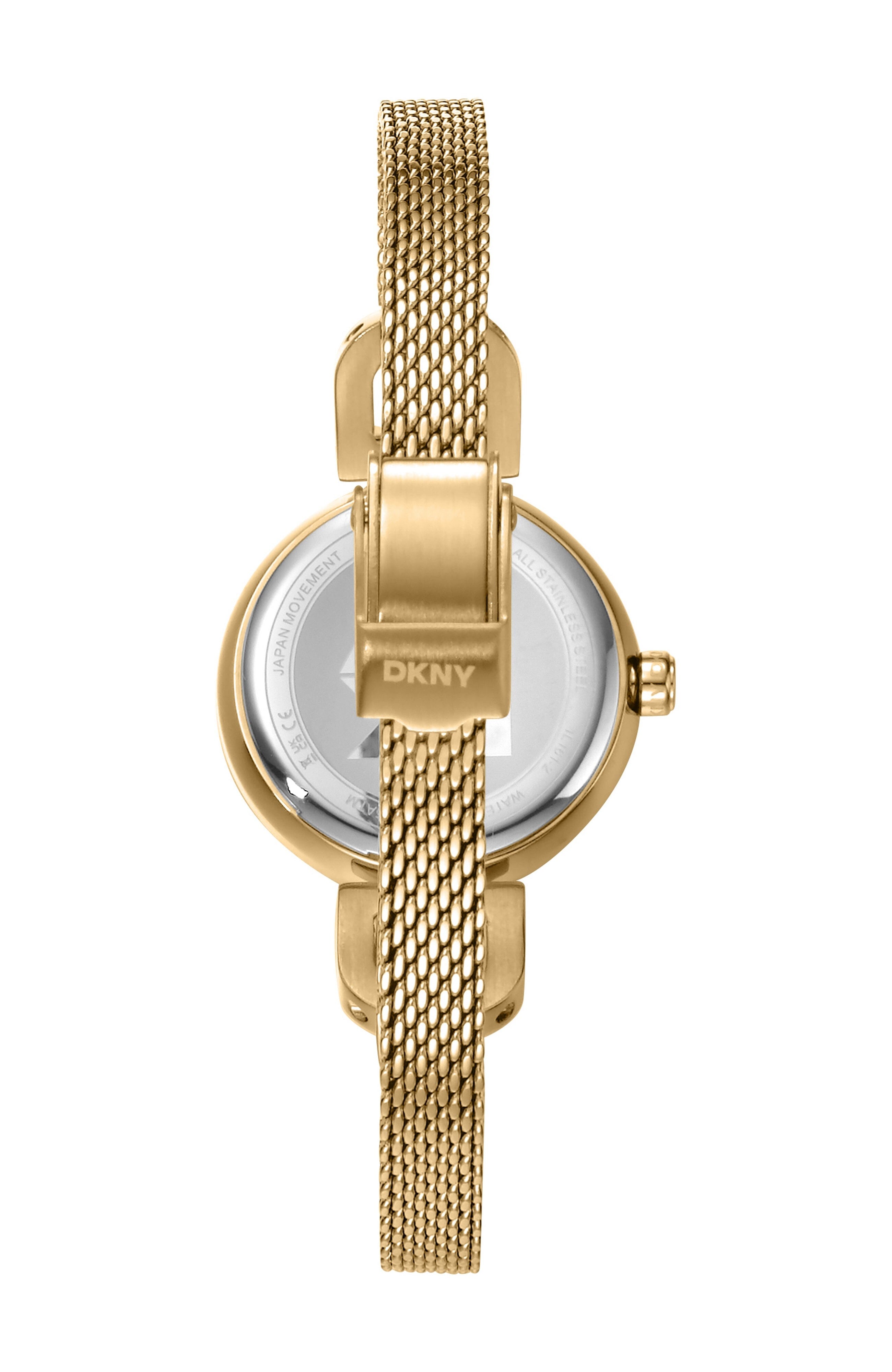 DK1L161M0235 Women's Milanese Dark Blue Dial Gold-Tone Stainless Steel Bracelet Watch DKNY 