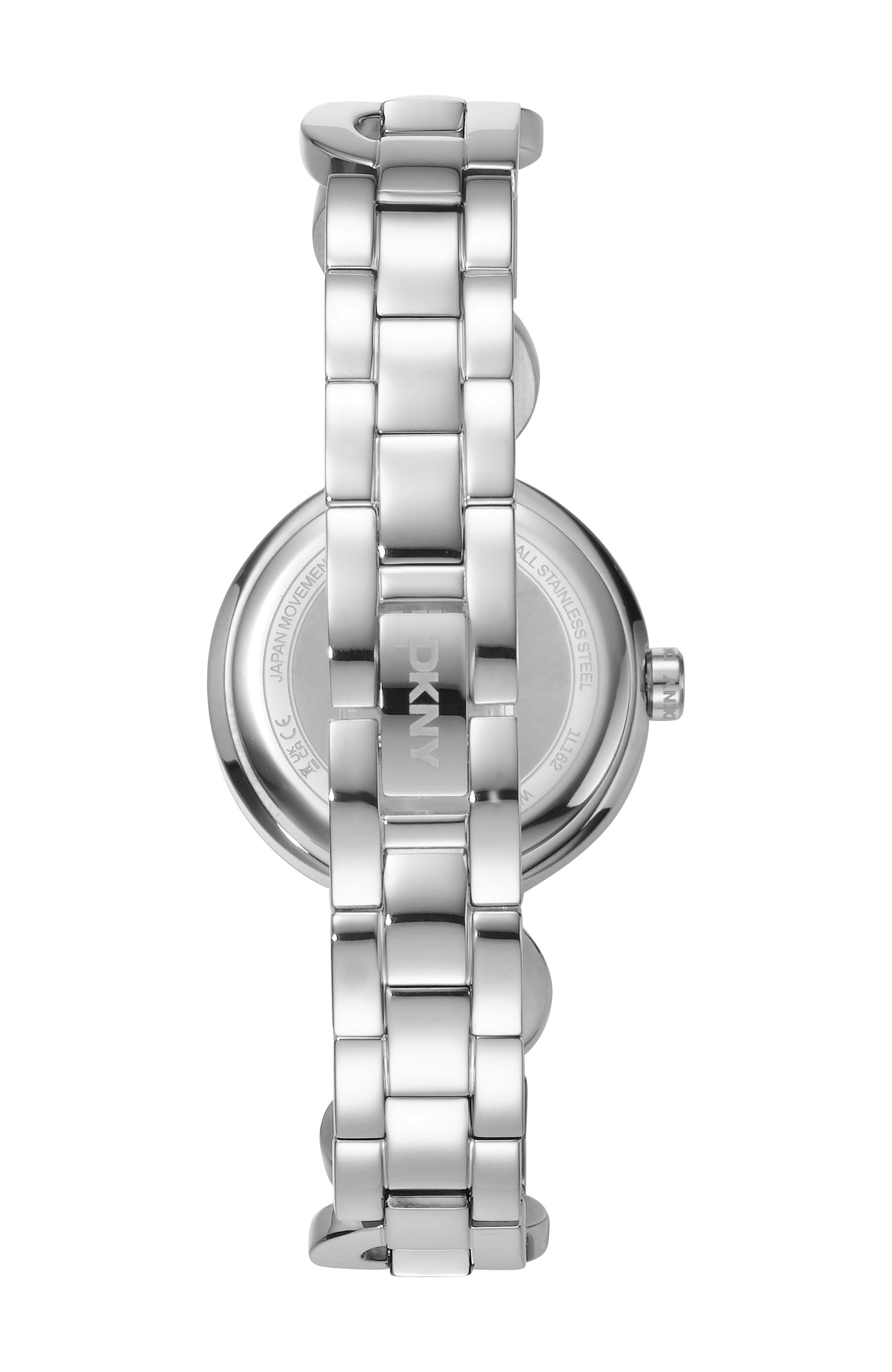 DK1L162M0025 Women's Open Link Pink Dial Stainless Steel Bracelet Watch DKNY 
