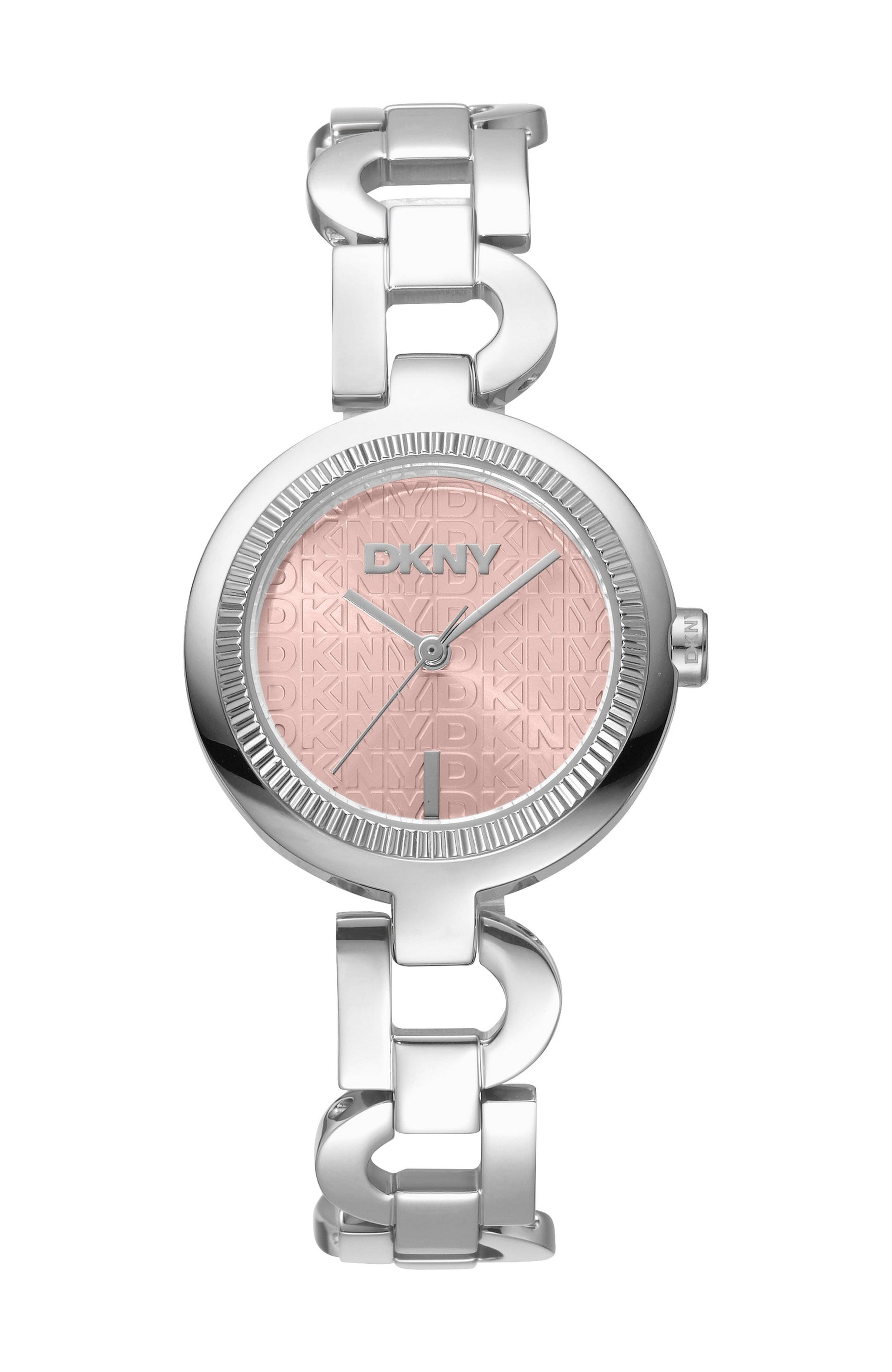 DK1L162M0025 Women's Open Link Pink Dial Stainless Steel Bracelet Watch DKNY 