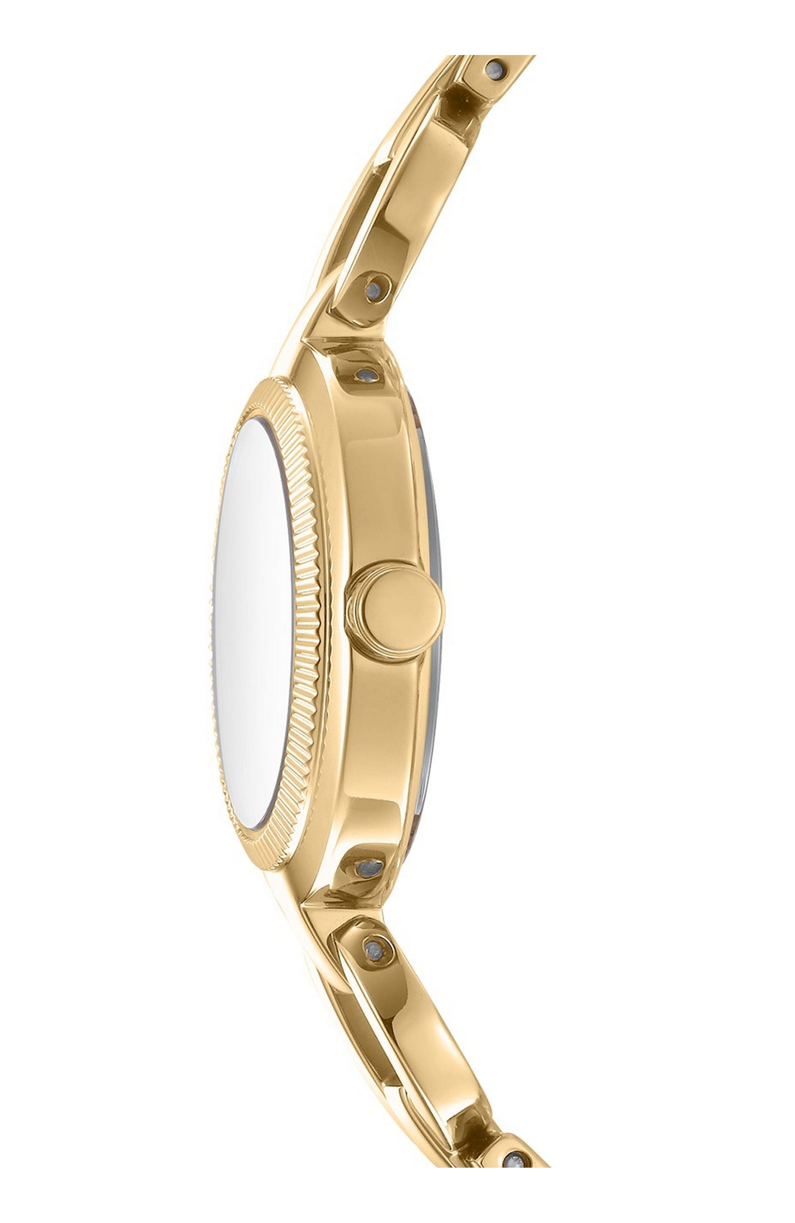 DK1L162M0045 Women's Open Link Champagne Dial Gold-Tone Stainless Steel Bracelet Watch DKNY 