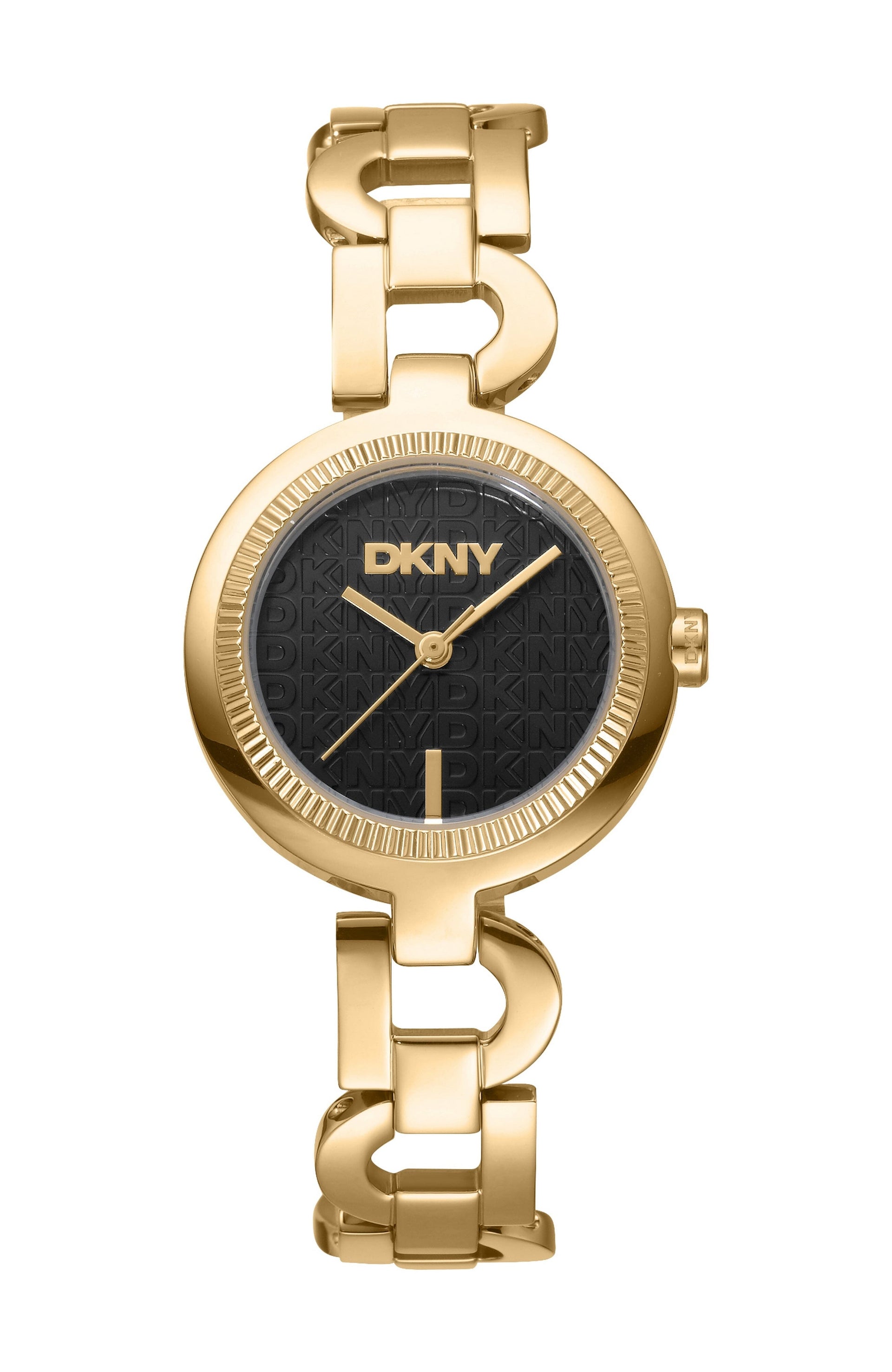 DK1L162M0045 Women's Open Link Champagne Dial Gold-Tone Stainless Steel Bracelet Watch DKNY 