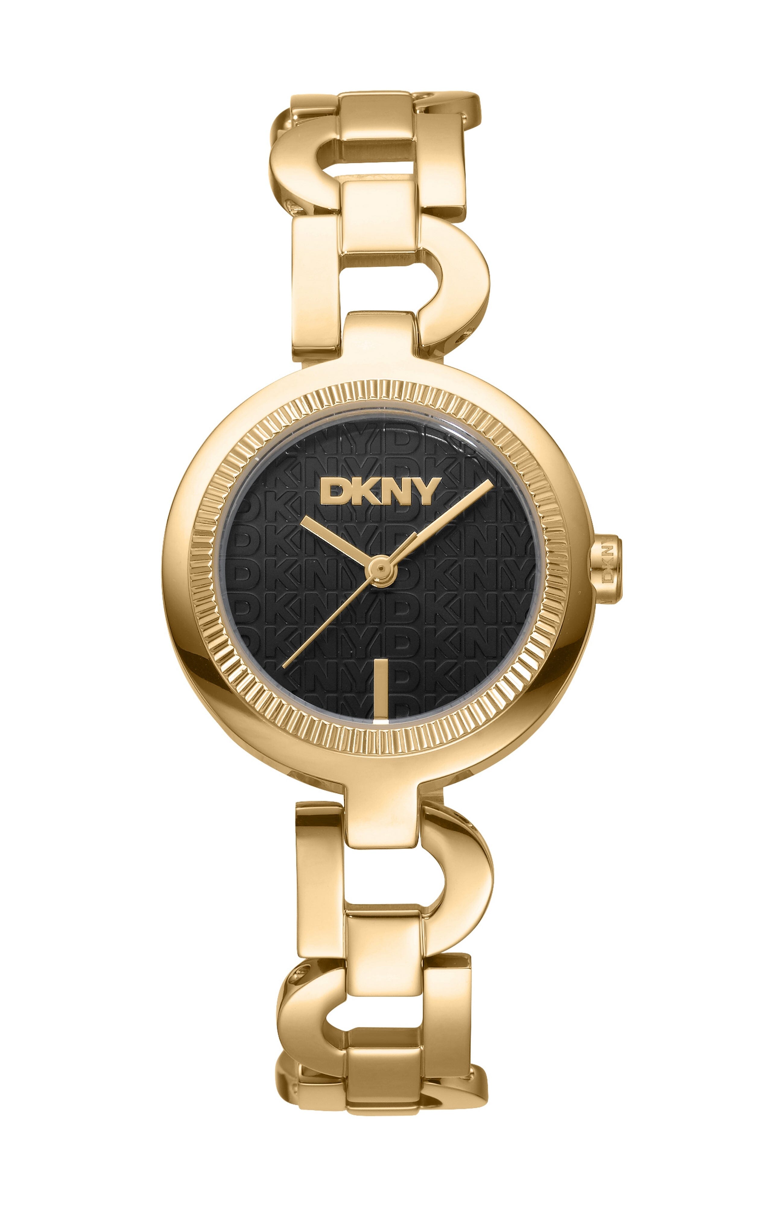 DK1L162M0045 Women's Open Link Champagne Dial Gold-Tone Stainless Steel Bracelet Watch DKNY 