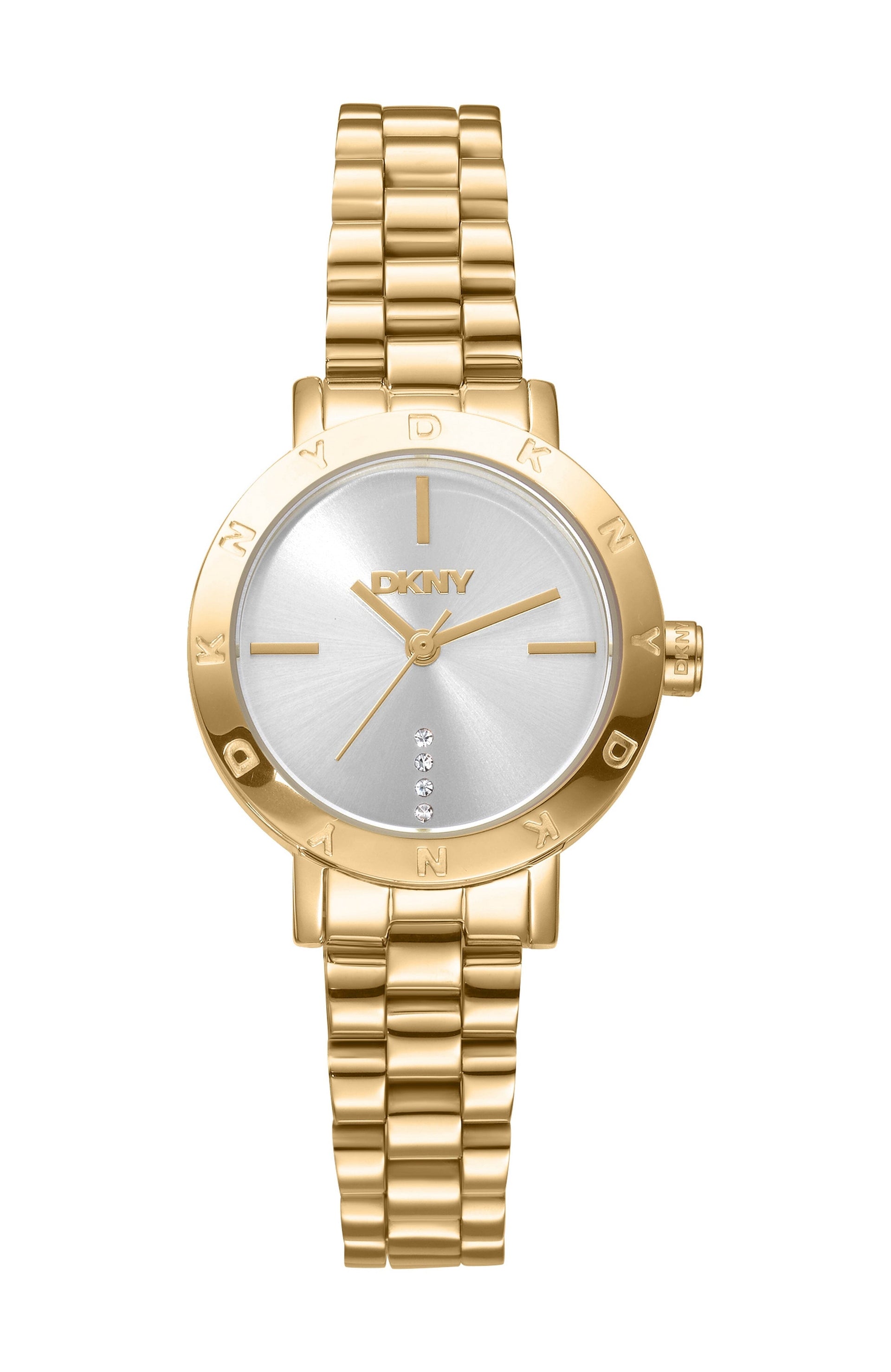 DK1L165M0065 Women's Essentials Silver Dial Gold-Tone Stainless Steel Bracelet Watch Gift Set DKNY 