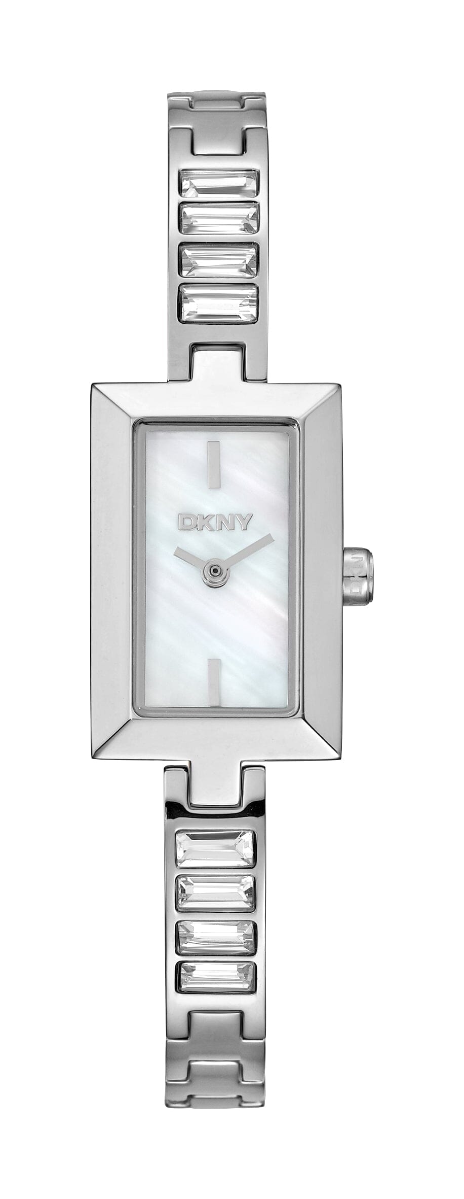 DK1L166M0015 DKNY Women's Signature Shape White MOP Dial Silver Stainless Steel Bracelet Watch DKNY 