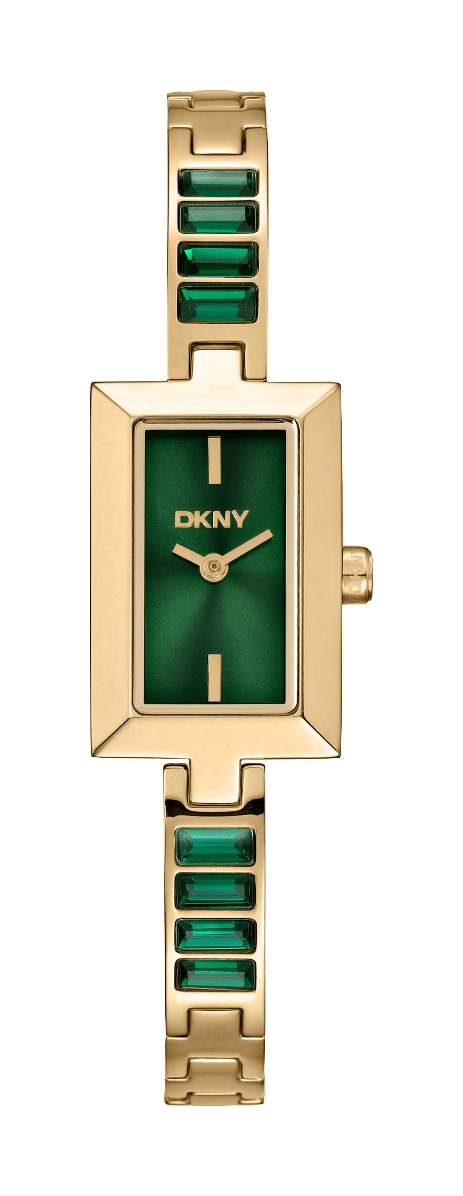 DK1L166M0045 DKNY Women's Signature Shape Dark Green Dial Gold Stainless Steel Bracelet Watch DKNY 