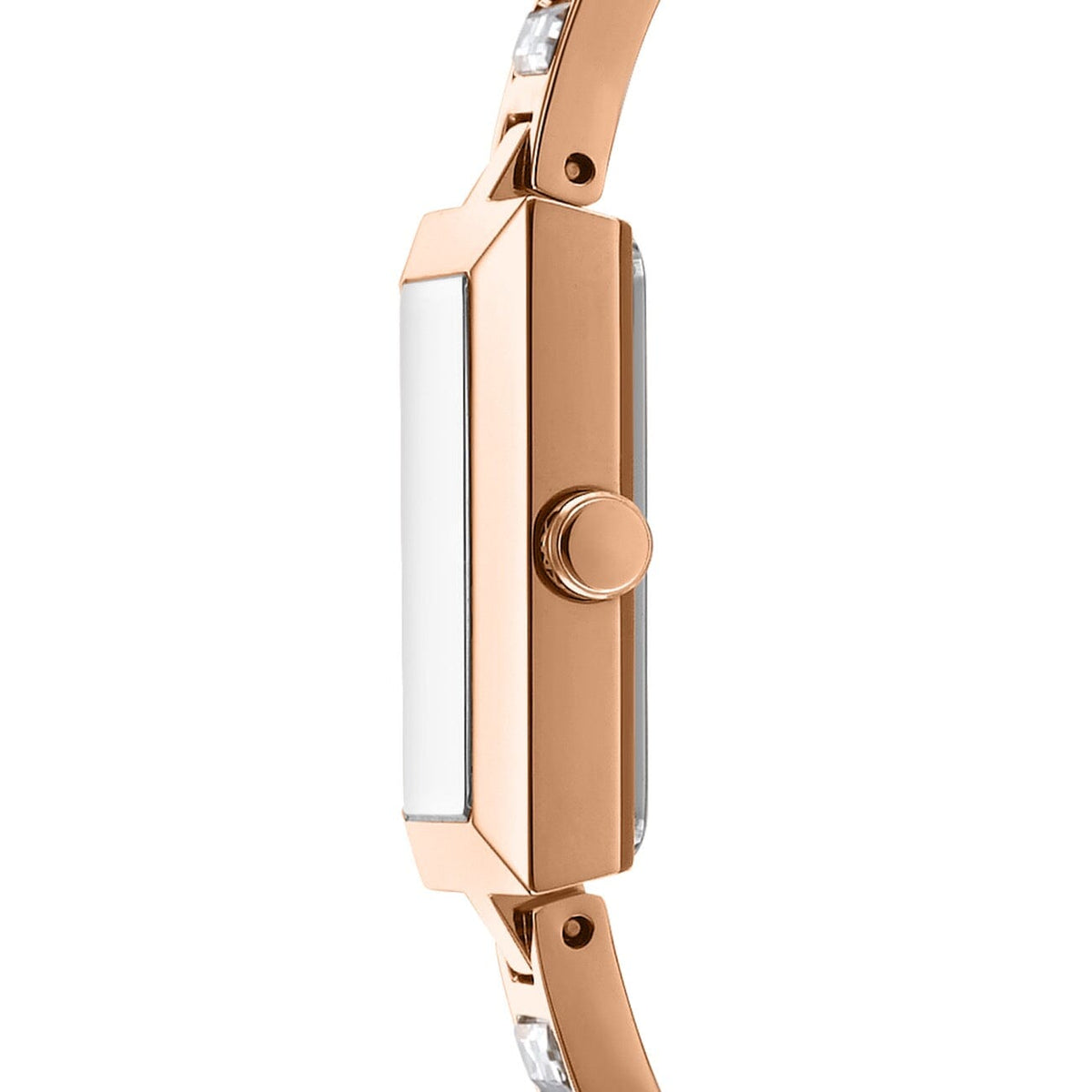 DK1L166M0055 DKNY Women's Signature Shape White MOP Dial Rose Gold Stainless Steel Bracelet Watch DKNY 