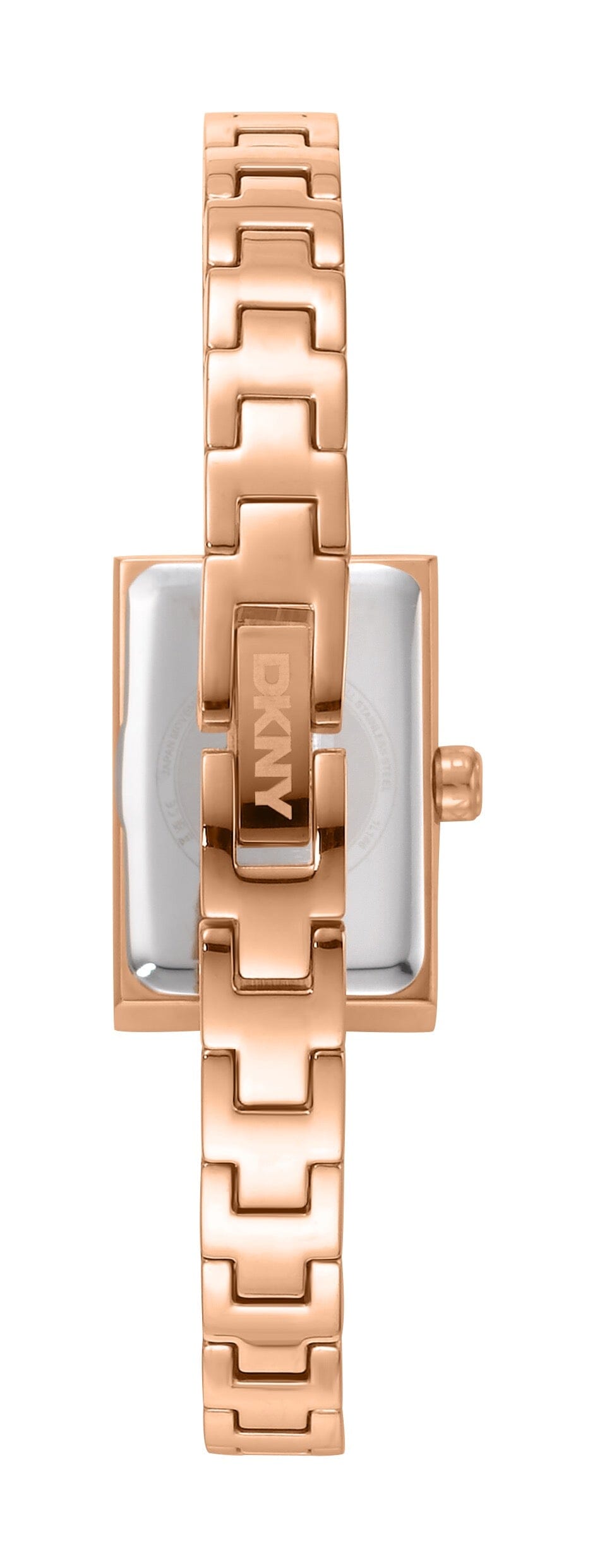 DK1L166M0055 DKNY Women's Signature Shape White MOP Dial Rose Gold Stainless Steel Bracelet Watch DKNY 