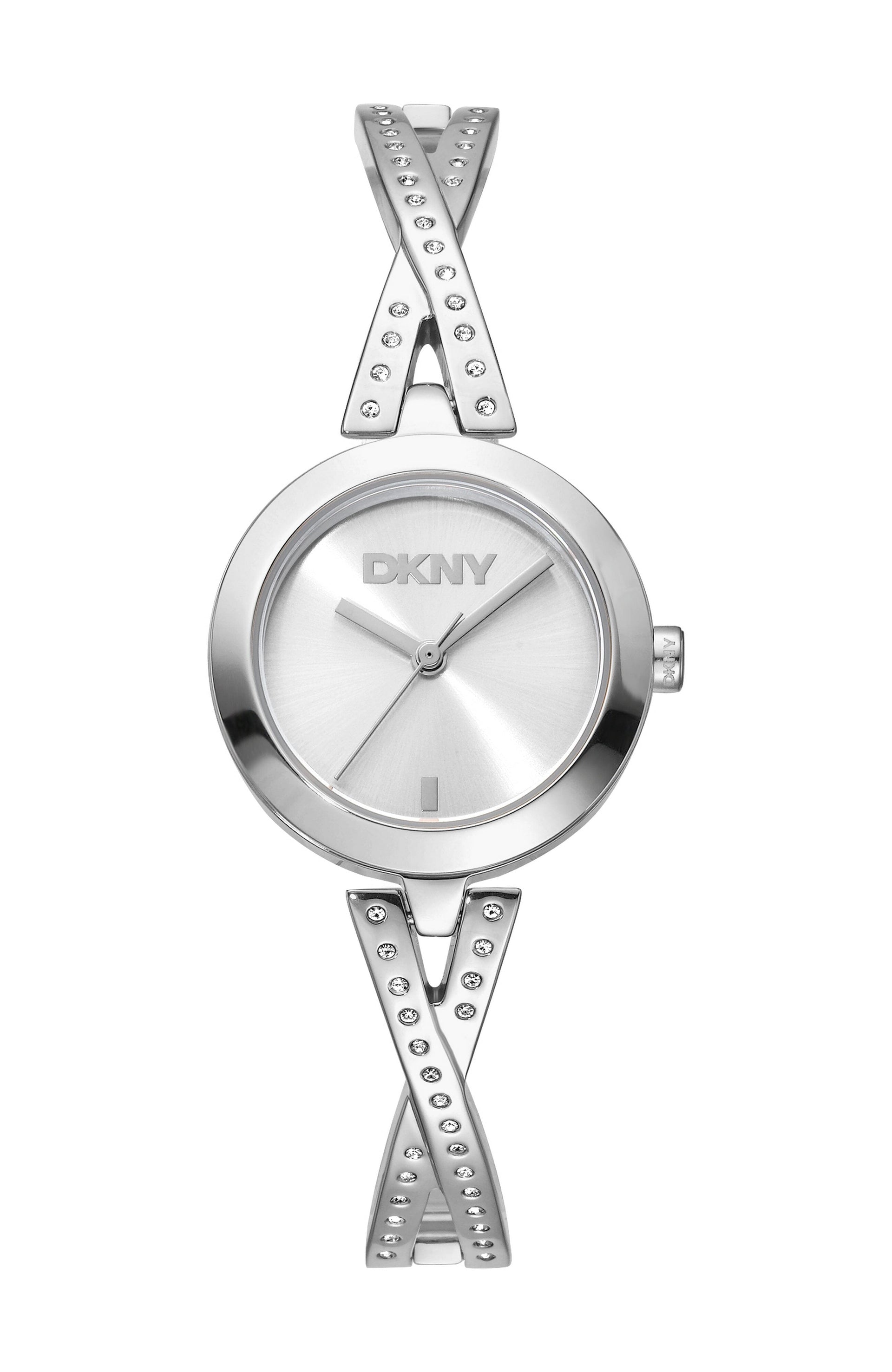 DK1L170M0215 Women's Half Bangle Silver Dial Stainless Steel Watch DKNY 