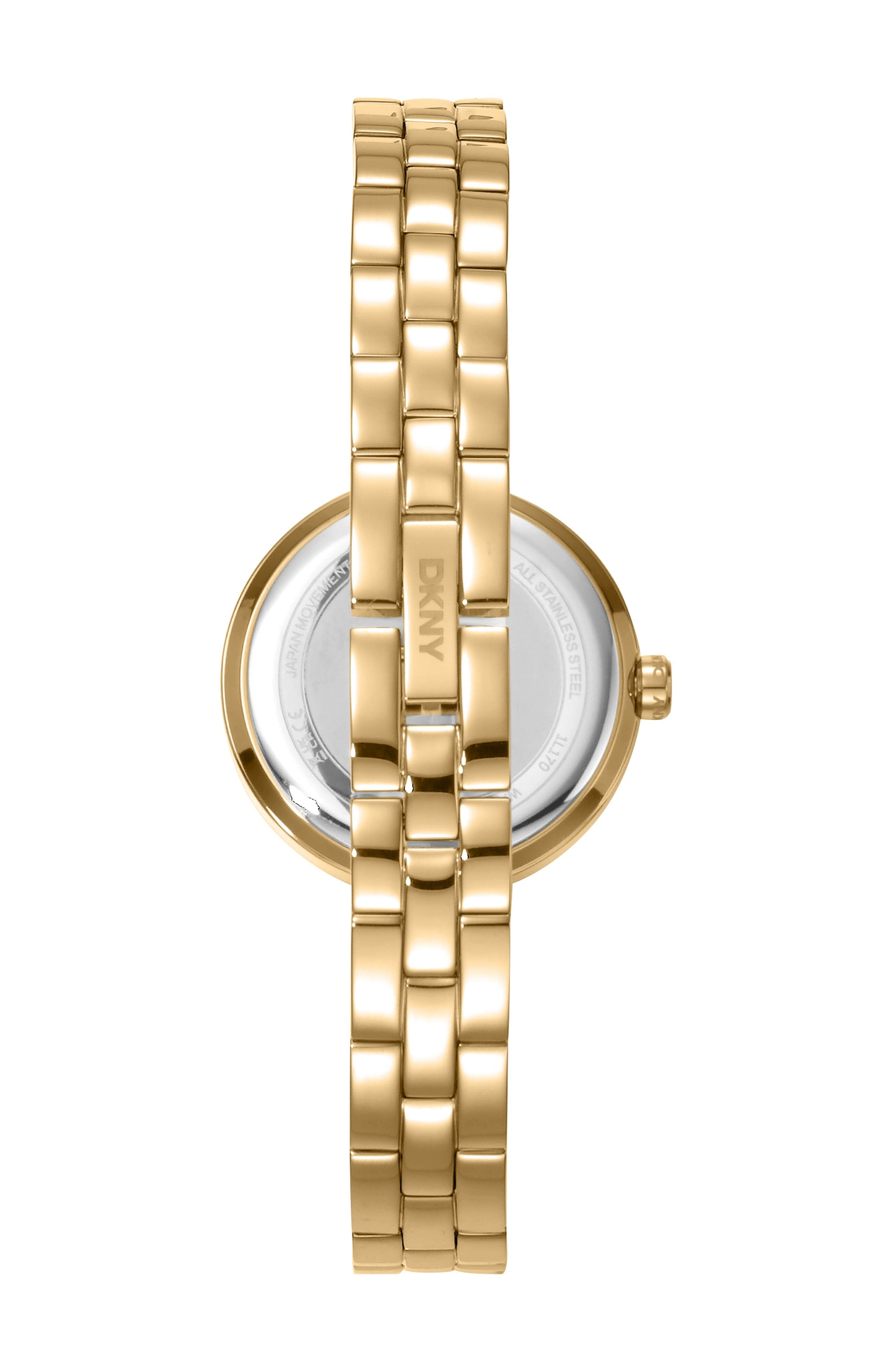 DK1L170M0225 Women's Half Bangle Champagne Dial Gold-Tone Stainless Steel Watch DKNY 