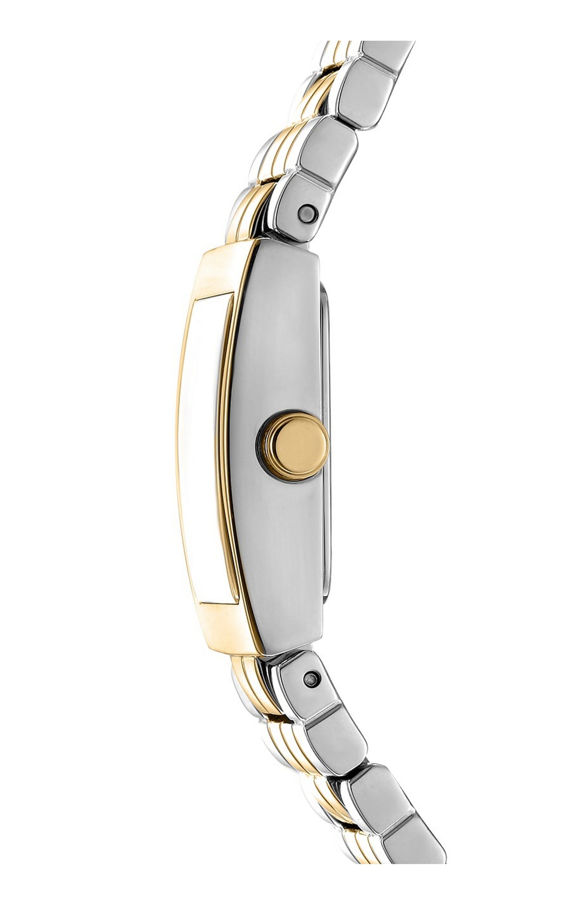 DK1L172M0055 Women's Signature Shape Dark Green Dial Two-Tone Bracelet Watch DKNY 