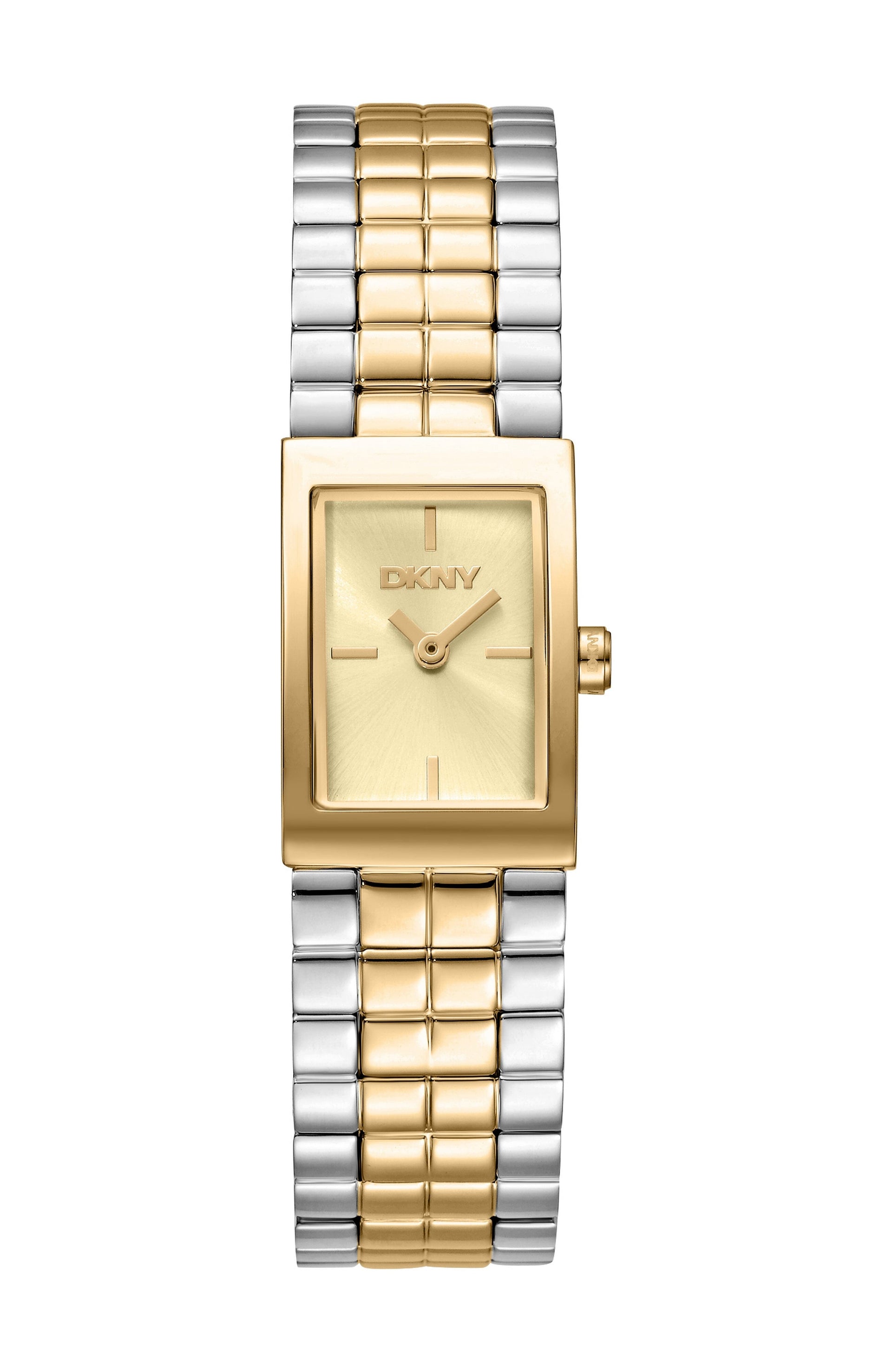 DK1L172M0055 Women's Signature Shape Dark Green Dial Two-Tone Bracelet Watch DKNY 