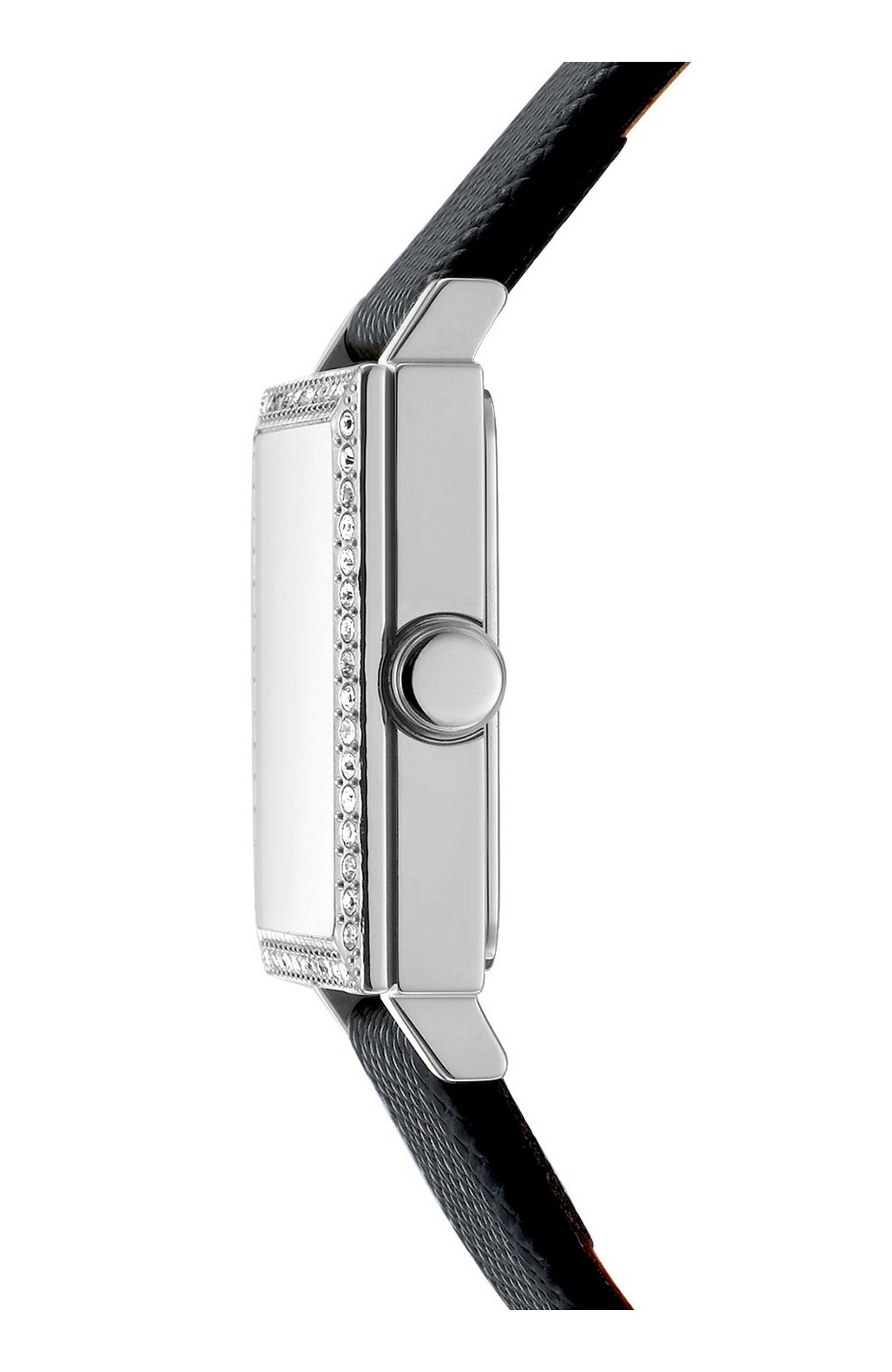 DK1L173L0025 Women's Milanese Black Dial Black Leather Strap Watch & Stainless Steel DKNY 