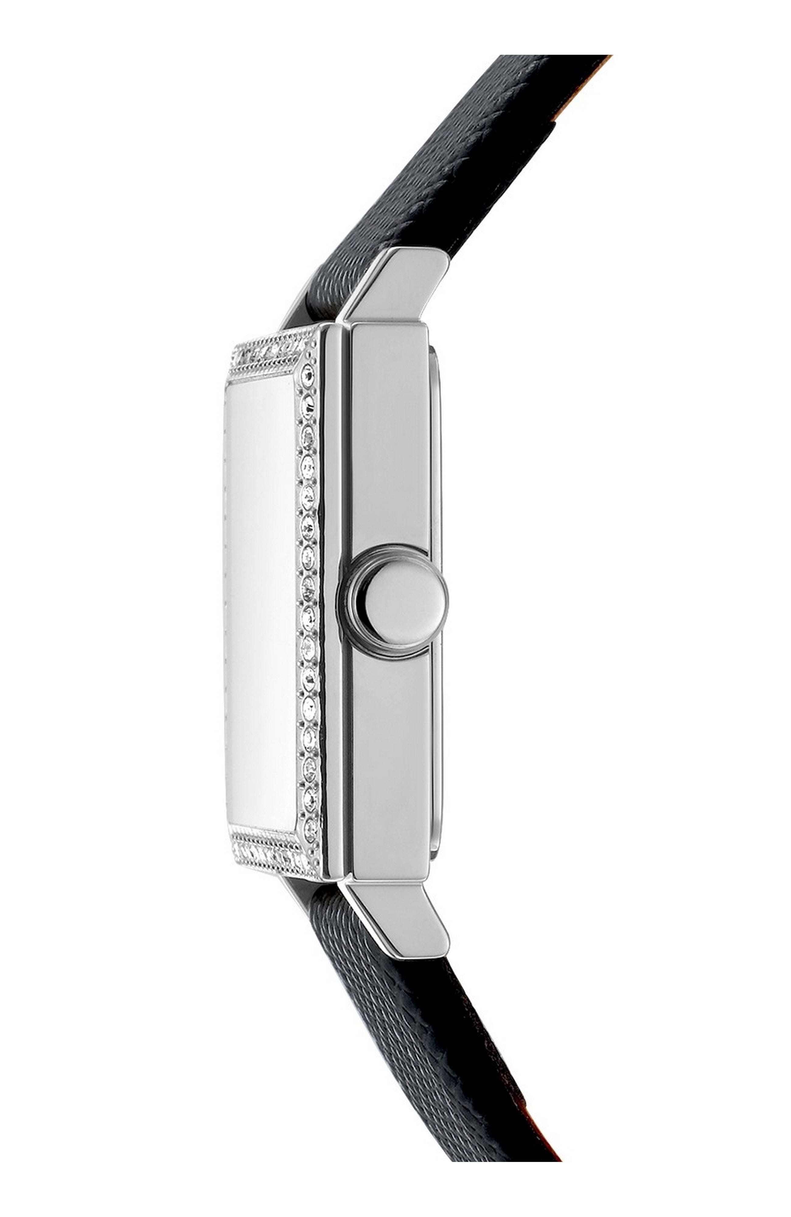 DK1L173L0025 Women's Milanese Black Dial Black Leather Strap Watch & Stainless Steel DKNY 