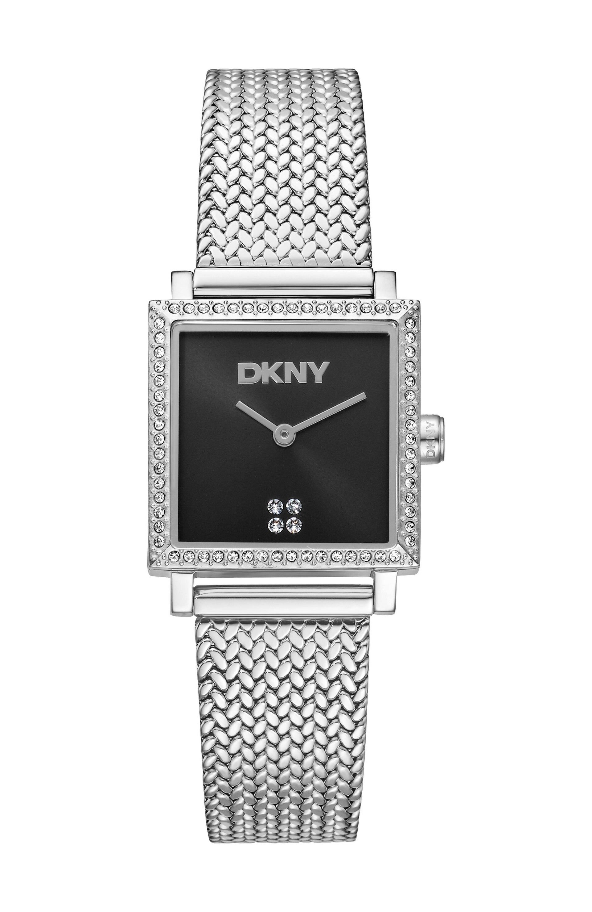 DK1L173M0085 Women's Milanese Black Dial Stainless Steel Bracelet Watch DKNY 