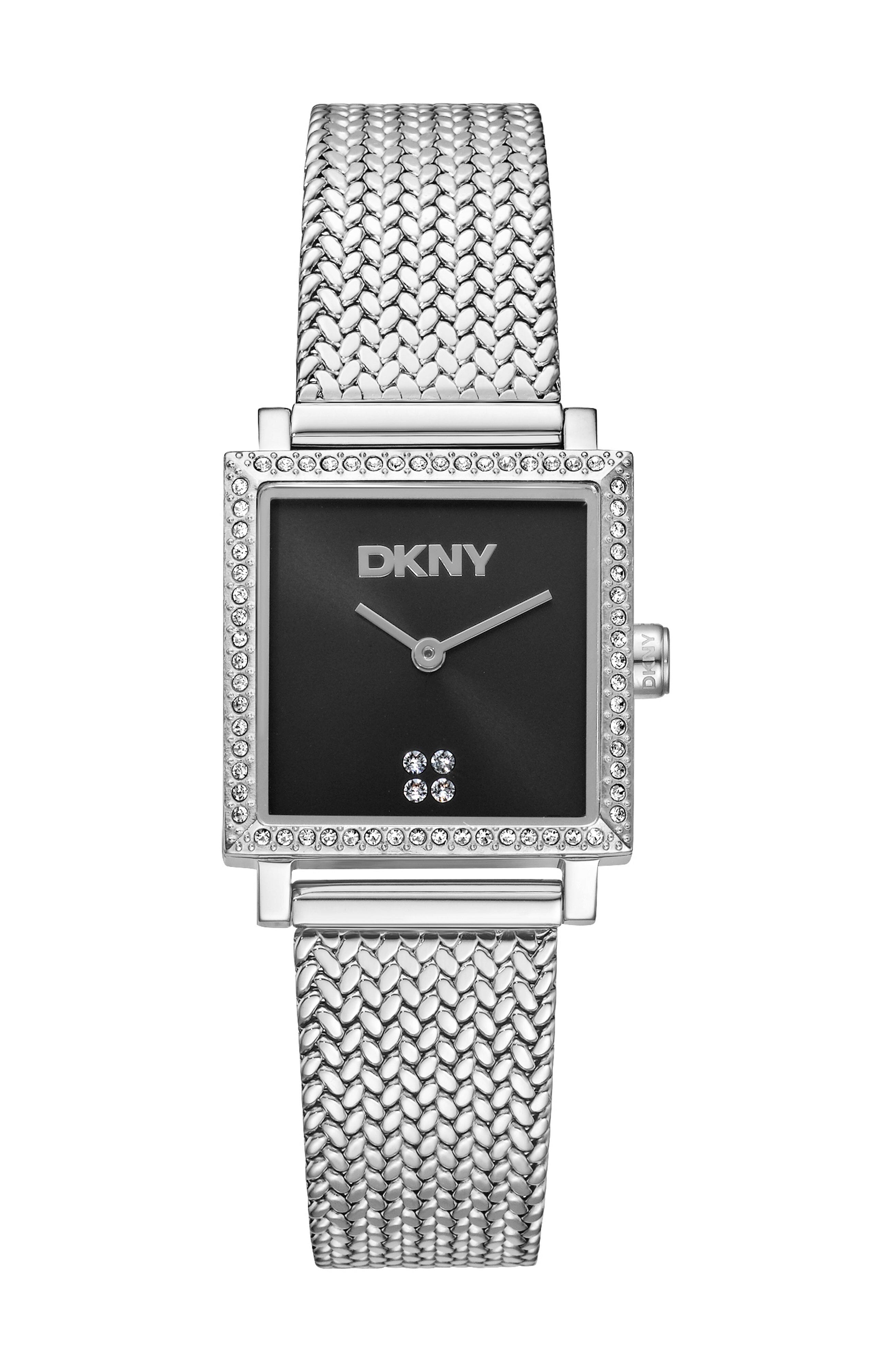 DK1L173M0085 Women's Milanese Black Dial Stainless Steel Bracelet Watch DKNY 