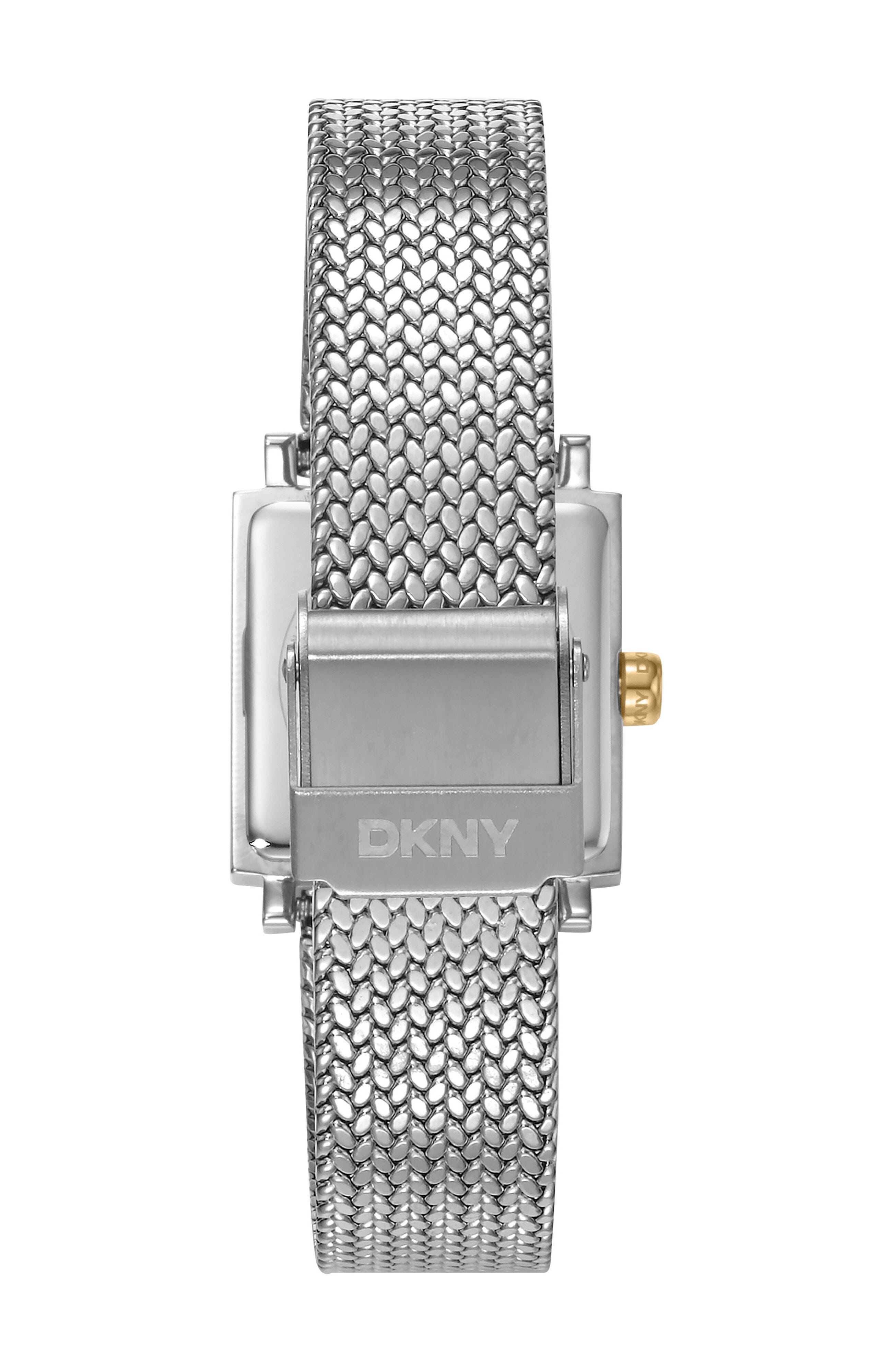 DK1L173M0115 Women's Milanese Silver Dial Two-Tone Stainless Steel Bracelet Watch DKNY 