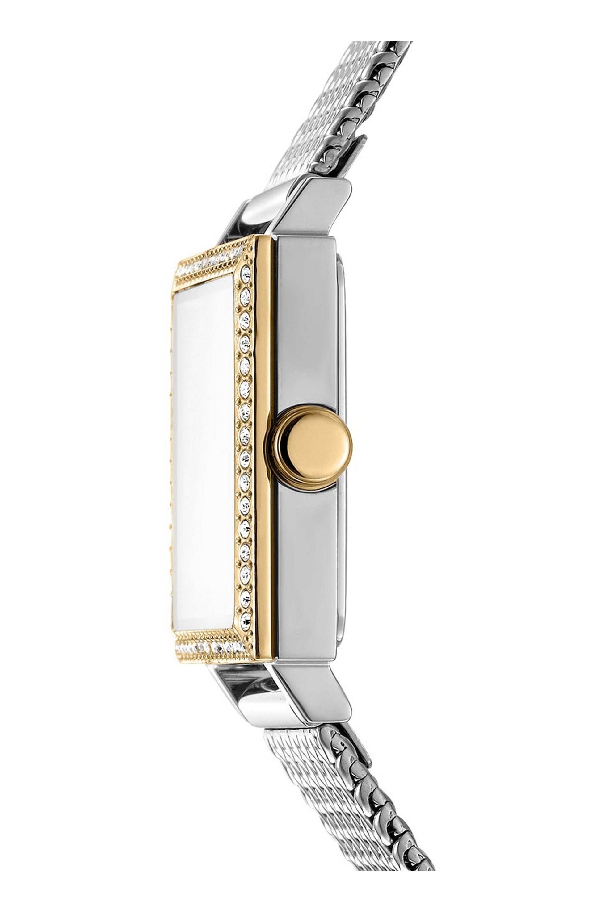 DK1L173M0115 Women's Milanese Silver Dial Two-Tone Stainless Steel Bracelet Watch DKNY 