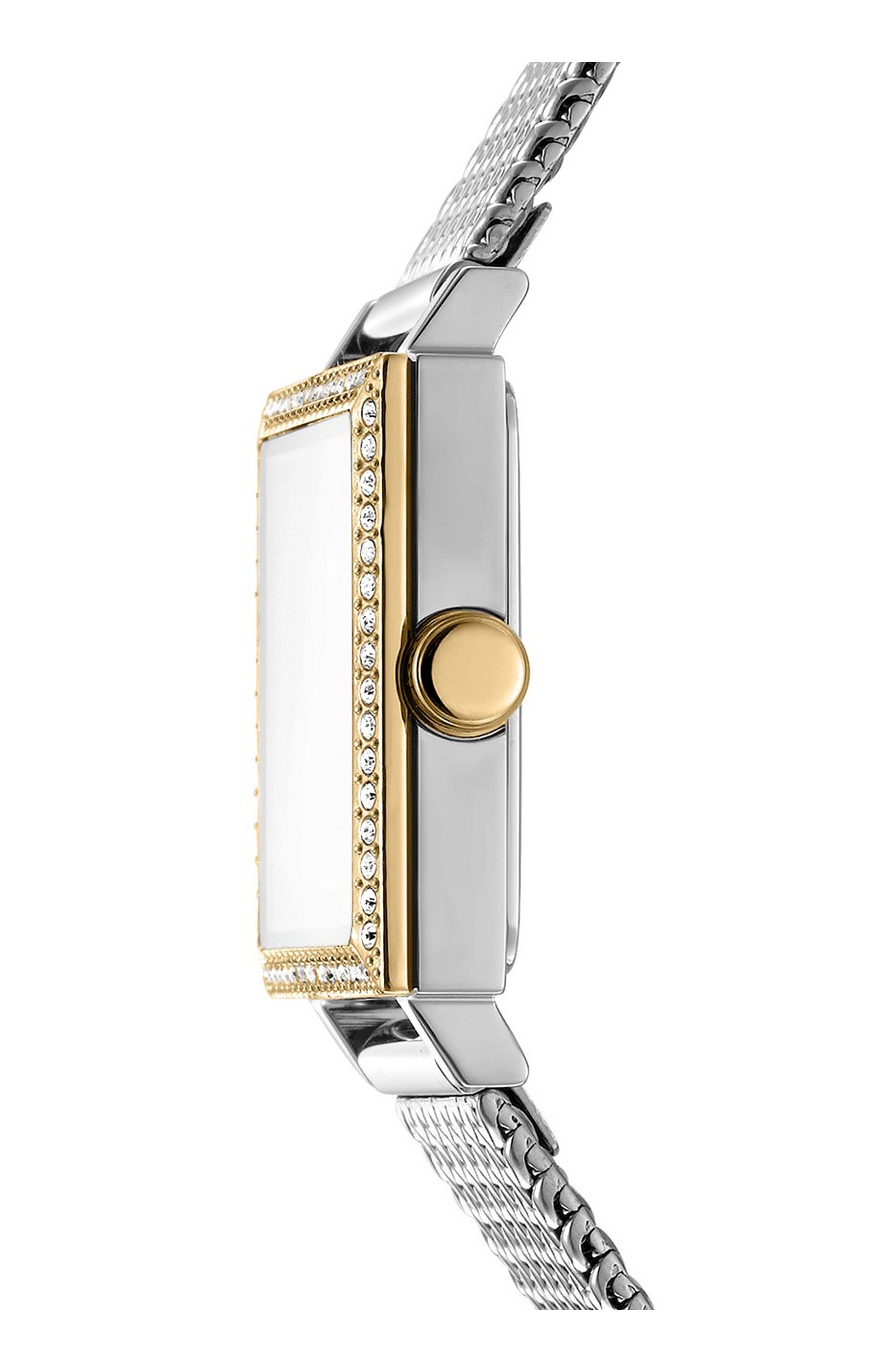 DK1L173M0115 Women's Milanese Silver Dial Two-Tone Stainless Steel Bracelet Watch DKNY 