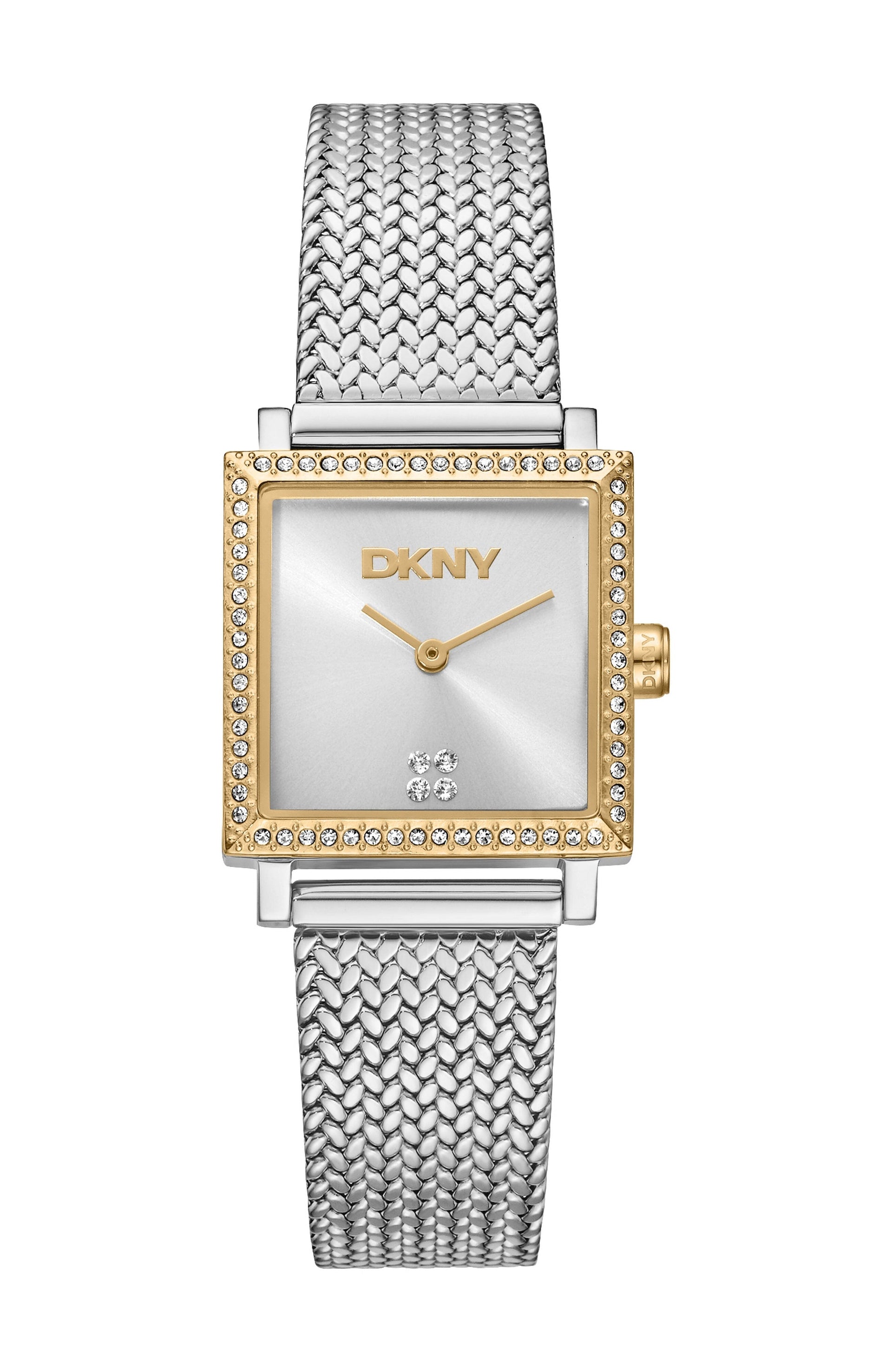 DK1L173M0115 Women's Milanese Silver Dial Two-Tone Stainless Steel Bracelet Watch DKNY 