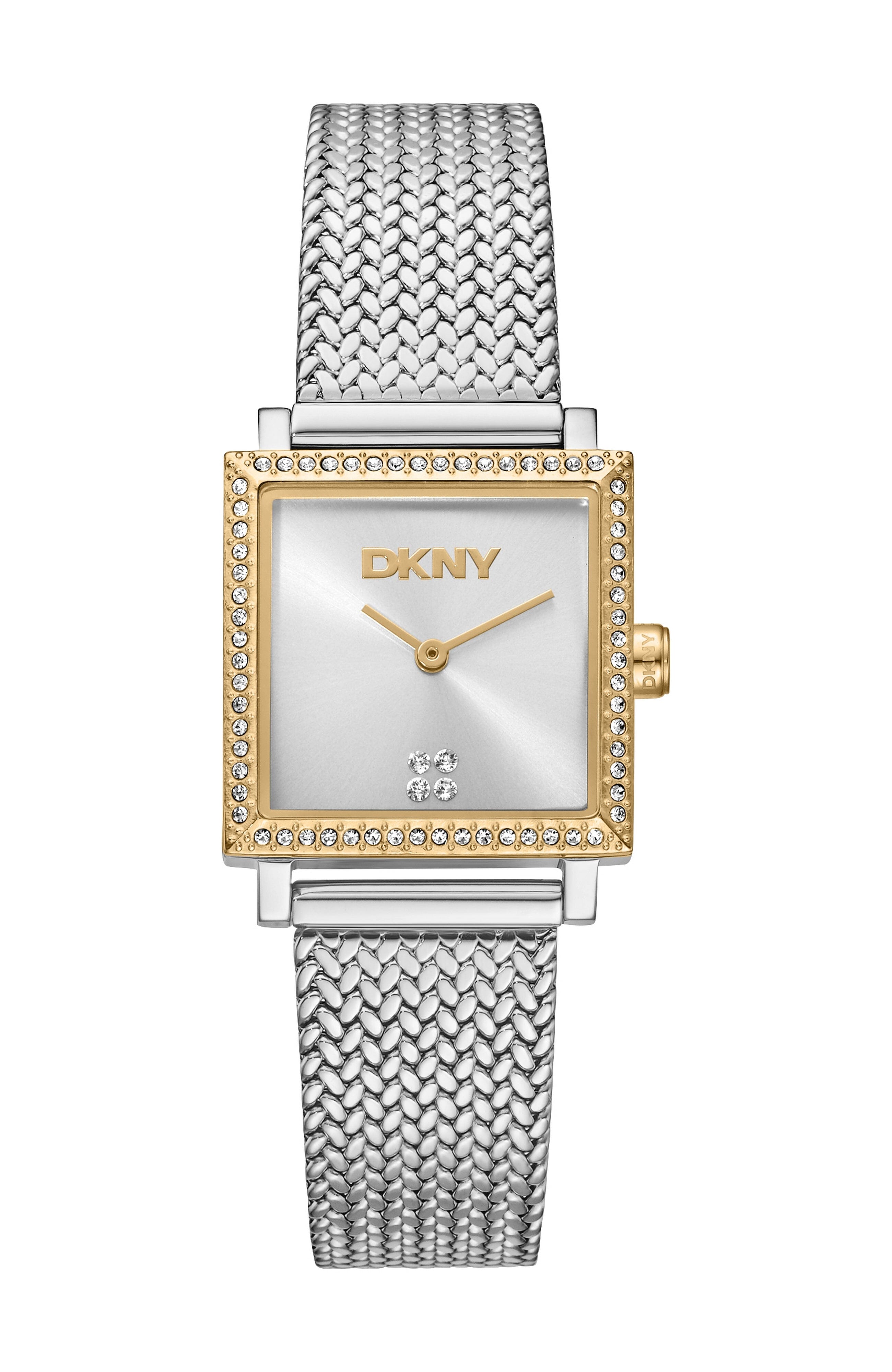 DK1L173M0115 Women's Milanese Silver Dial Two-Tone Stainless Steel Bracelet Watch DKNY 