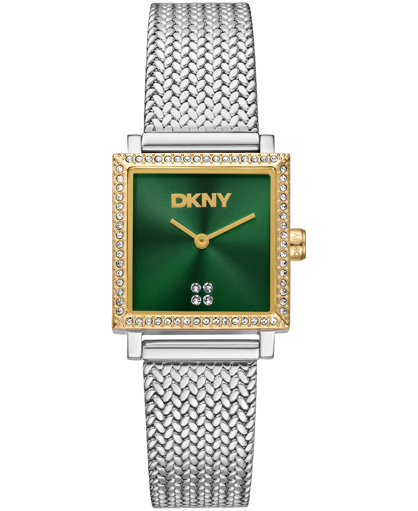 DK1L173M0125 DKNY Milanese Dark Green Dial Two Tone Silver & Gold Stainless Steel Women's Watch Watches DKNY 