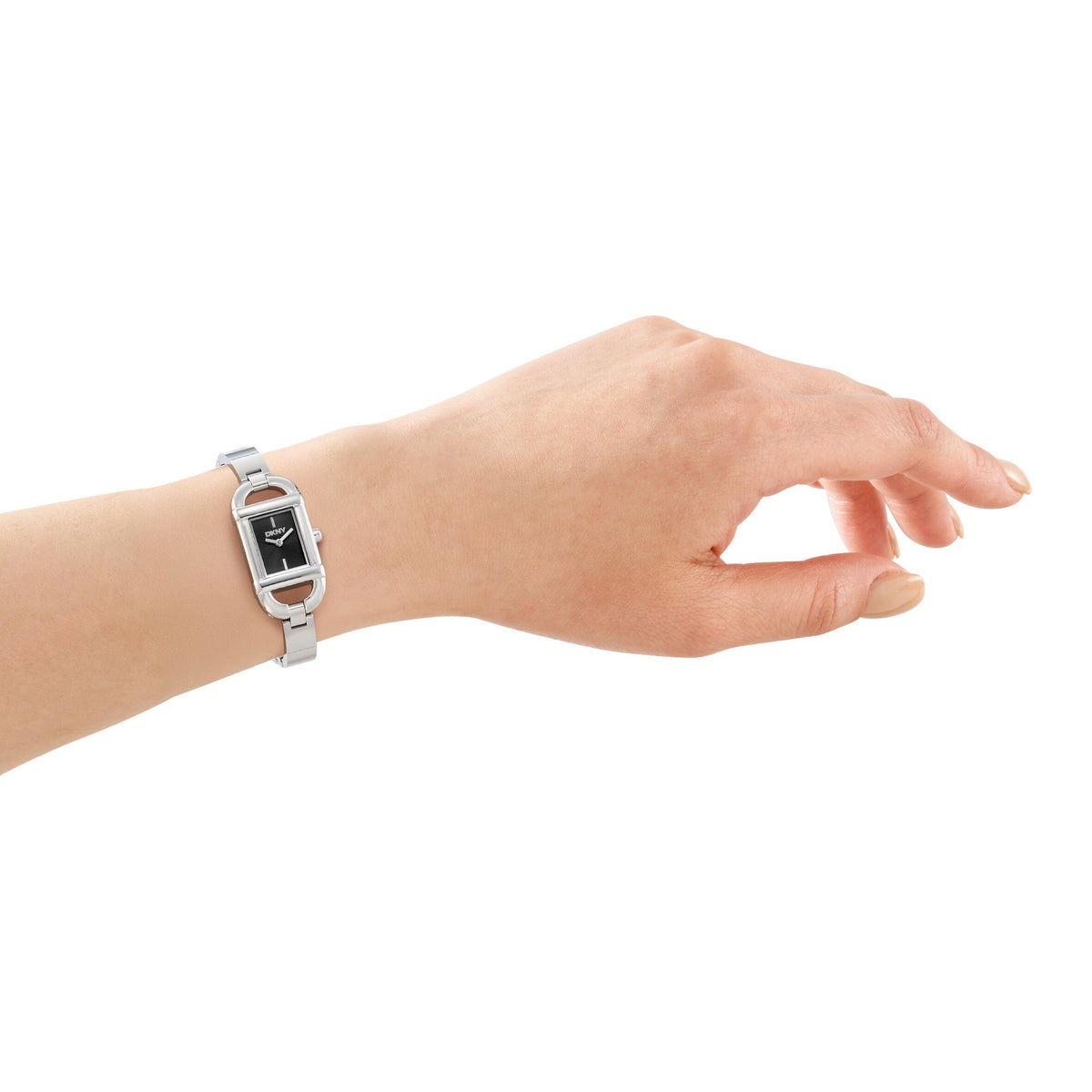 DK1L179M0225 DKNY Women's Signature Shape Black Dial Silver Stainless Steel Bracelet Watch DKNY 