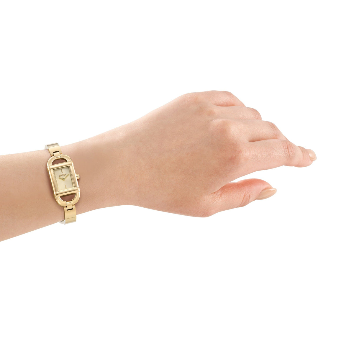 DK1L179M0235 DKNY Women's Signature Shape Champagne Dial Gold Stainless Steel Bracelet Watch DKNY 