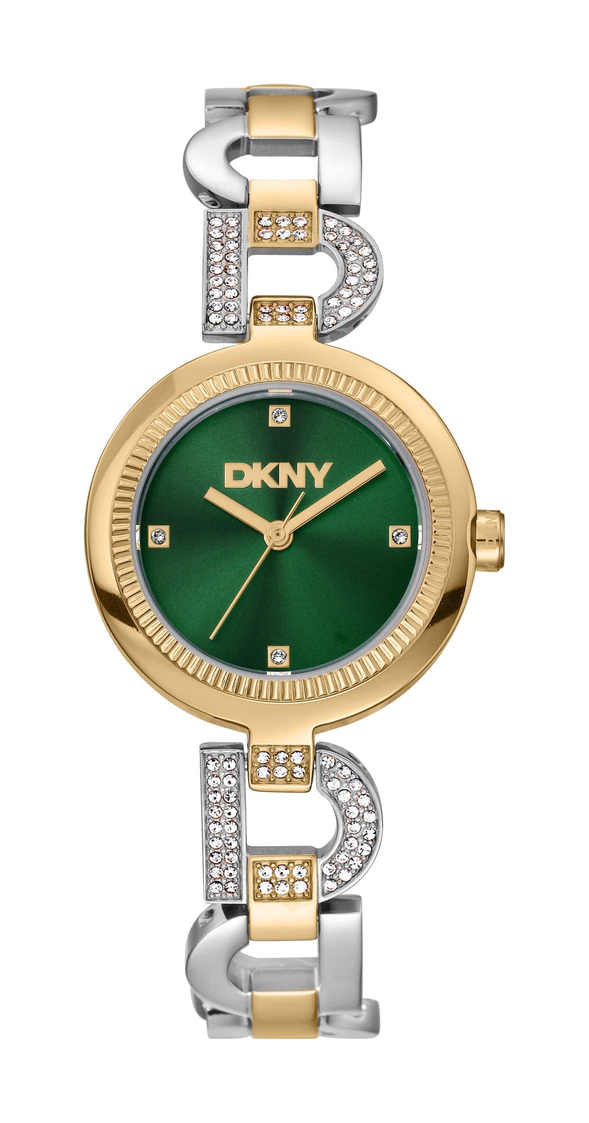 DK1L181M0065 DKNY Women's Evening Two Tone Silver & Gold Stainless Steel Bracelet Watch DKNY 