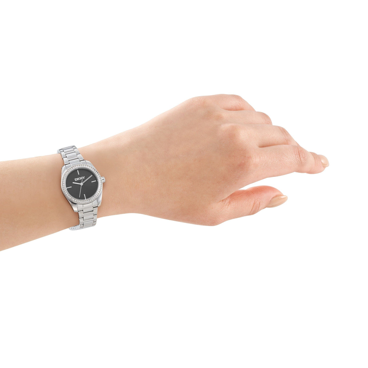 DK1L184M0055 DKNY Women's Evening Black Dial Silver Stainless Steel Bracelet Watch DKNY 