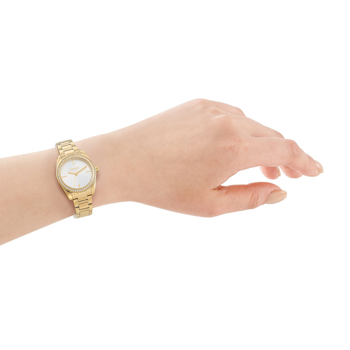 DK1L184M0065 DKNY Women's Evening Silver Dial Gold Stainless Steel Bracelet Watch DKNY 