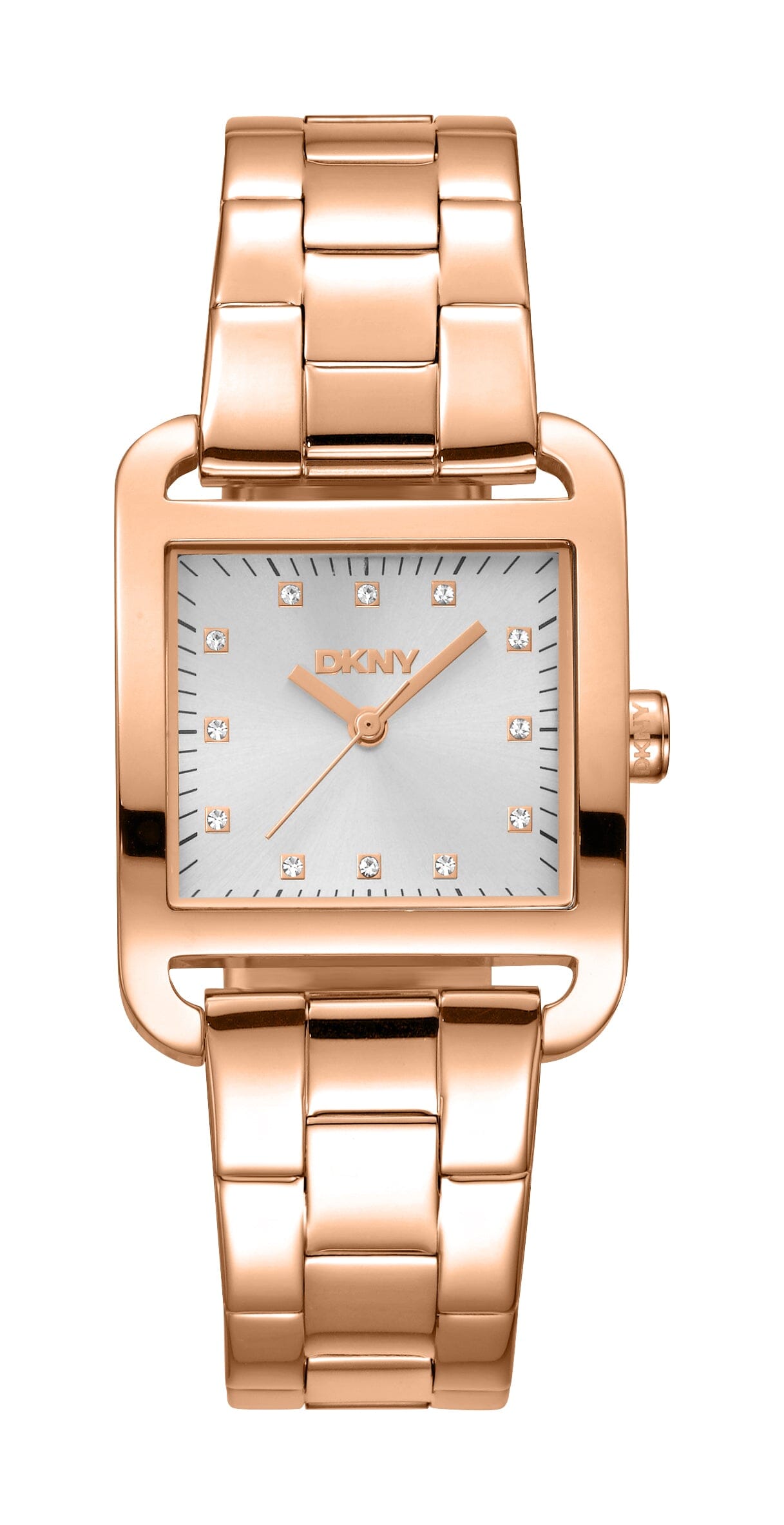 DK5L004M0065 DKNY Iconic Silver Dial Stainless Steel Rose Gold Women's Watch 27 x 34.5mm Watches DKNY