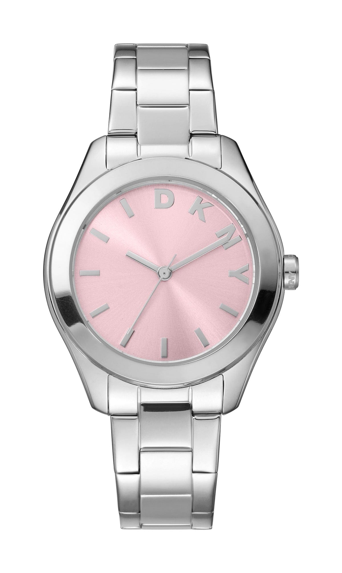 DK5L032M1025 DKNY Women's Pink Dial Silver Stainless Steel Bracelet Watch DKNY 