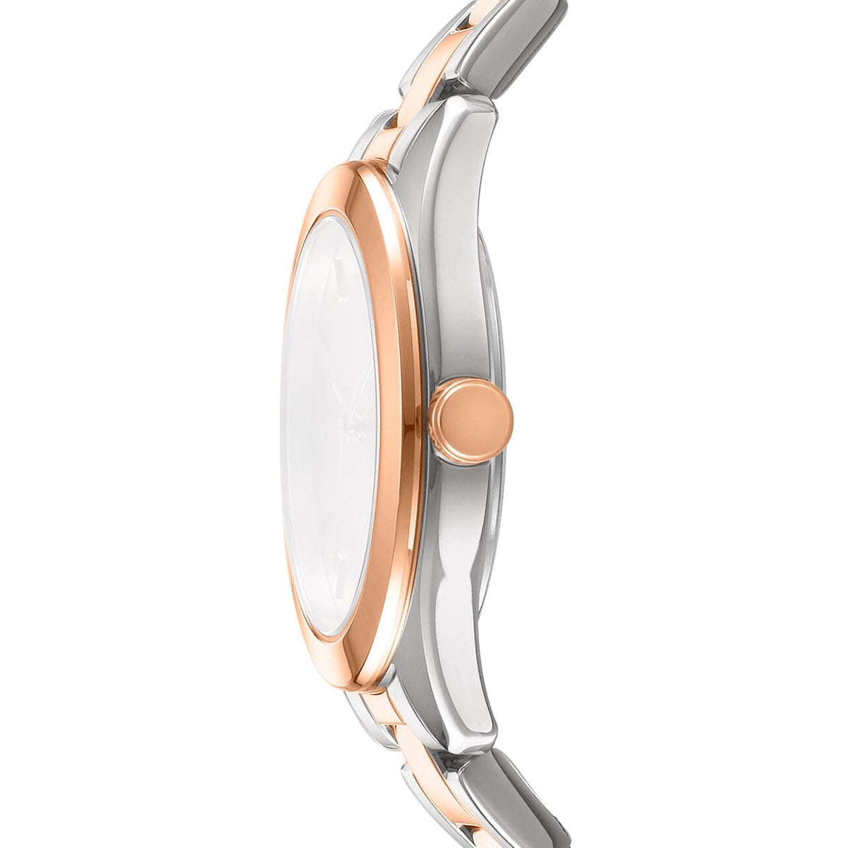 DK5L032M1075 DKNY Women's Silver Dial Two Tone Silver & Rose Gold Stainless Steel Bracelet Watch DKNY 