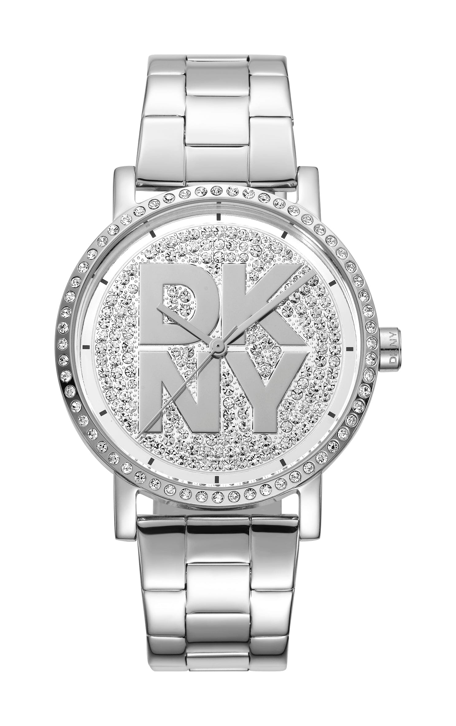 DK5L035M0205 DKNY Logo Silver Powder Dial Stainless Steel Women's Watch 36mm Watches DKNY