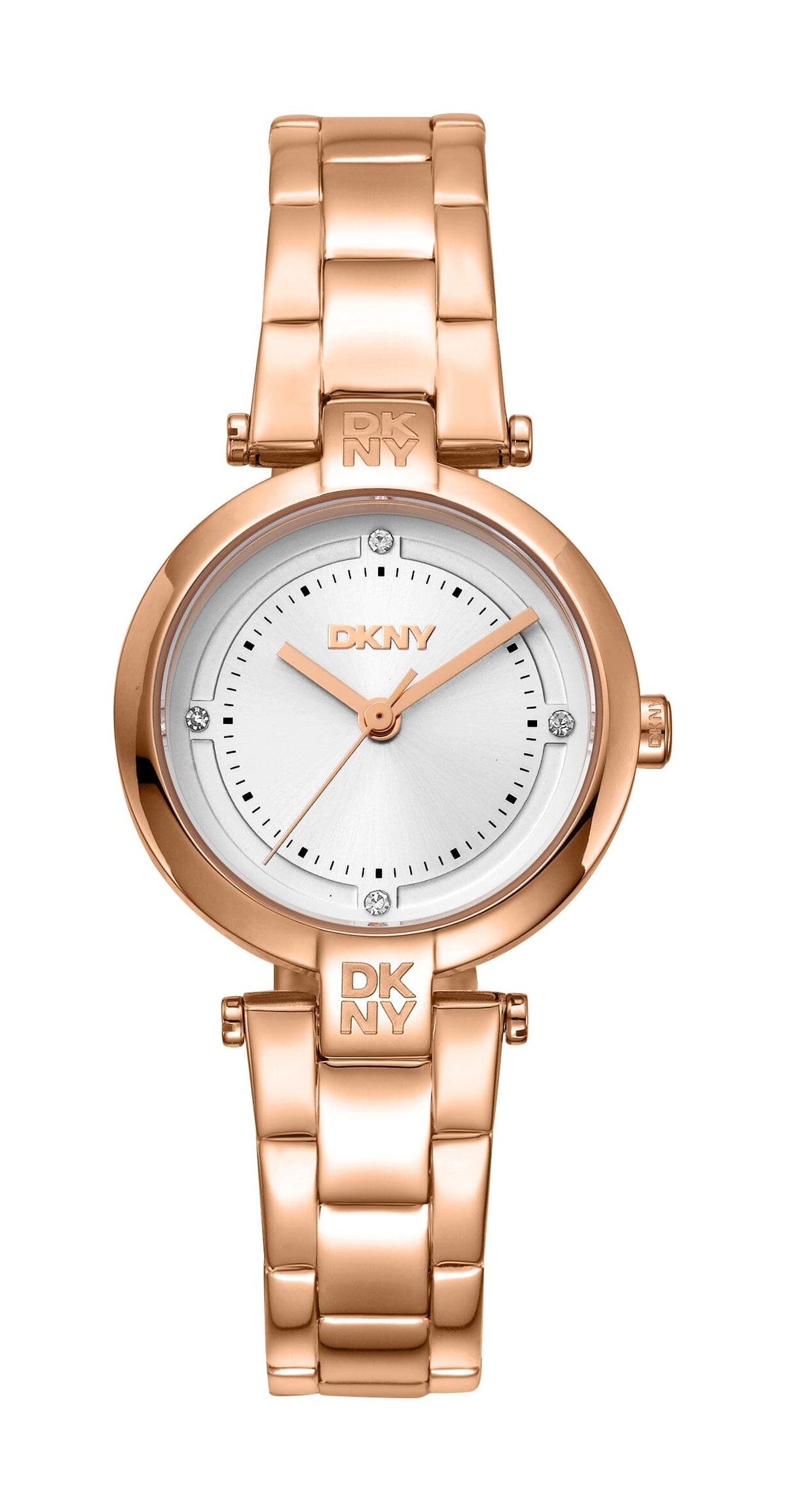DK5L043M0065 DKNY Women's Silver Dial Rose Gold Stainless Steel Bracelet Watch DKNY 