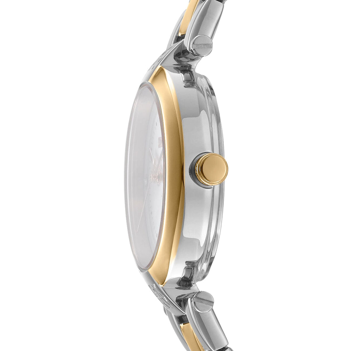 DK5L043M0075 DKNY Women's White MOP Dial Two Tone Silver & Gold Stainless Steel Bracelet Watch DKNY 
