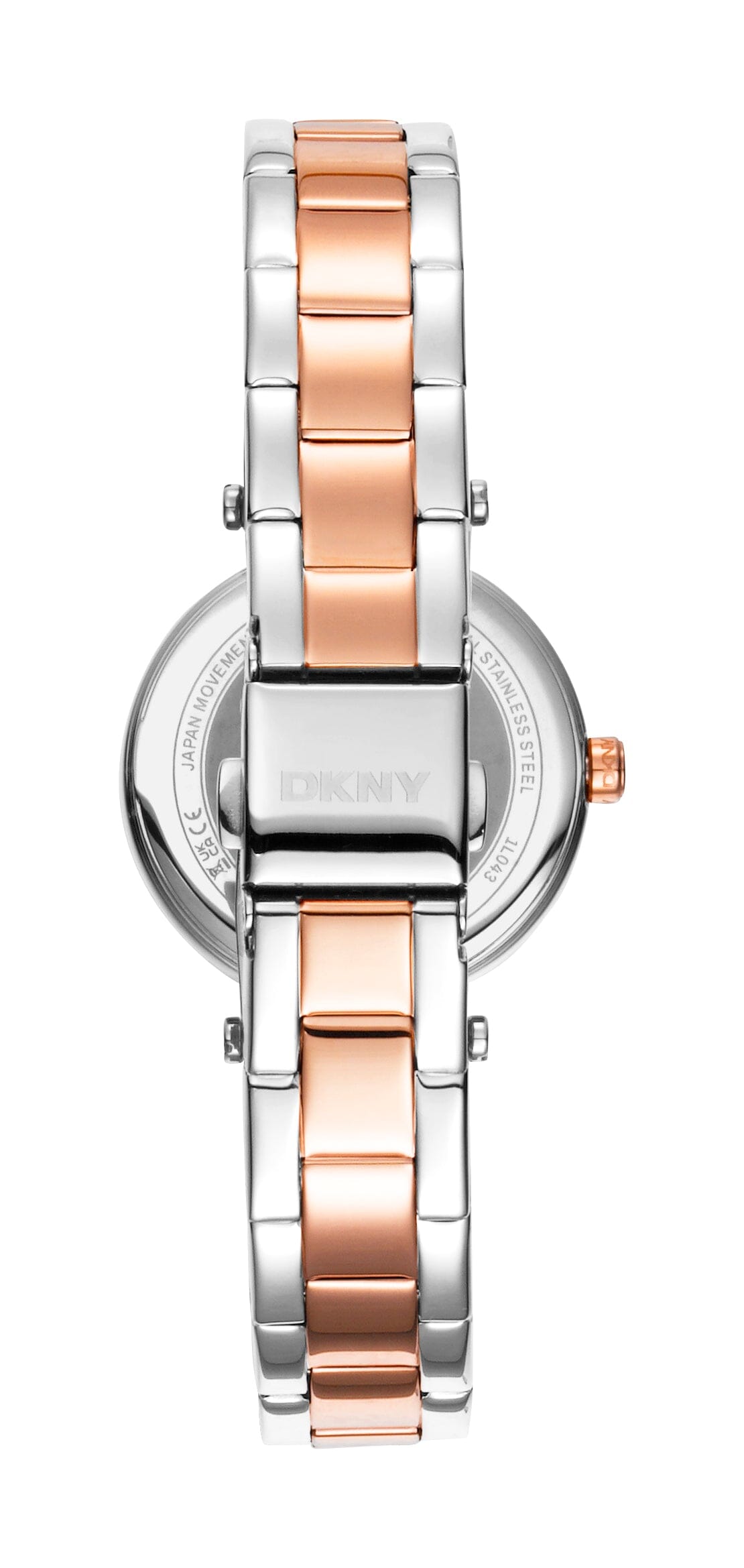 DK5L043M0095 DKNY Women's White MOP Dial Two Tone Silver & Rose Gold Stainless Steel Bracelet Watch DKNY 