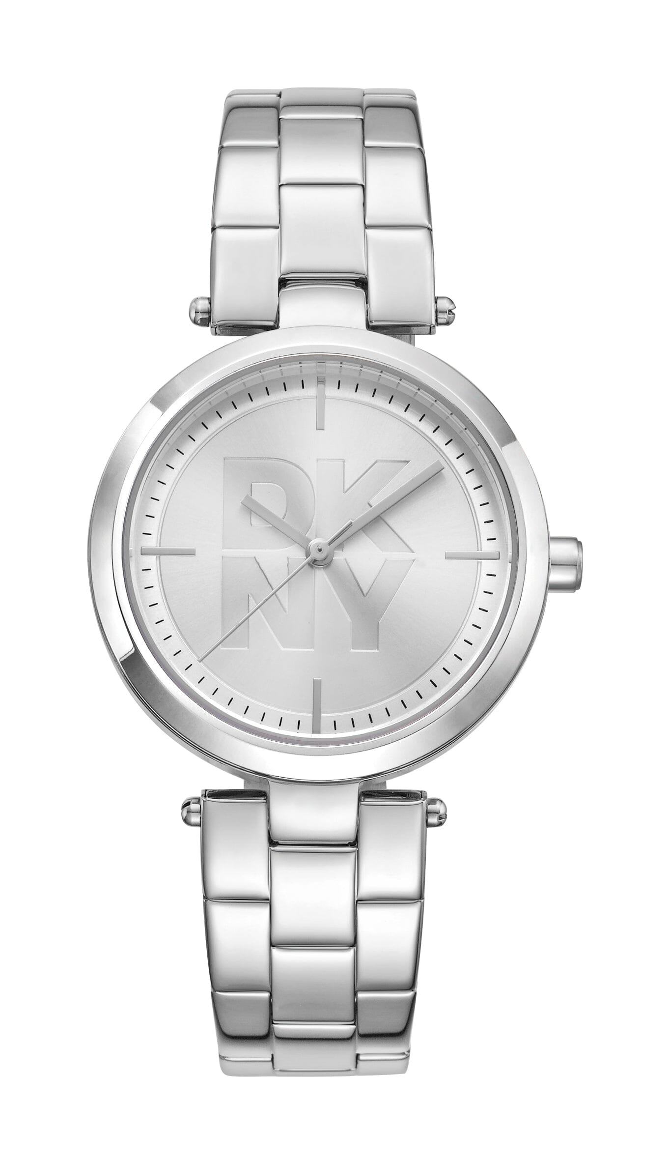 DK5L067M0035 DKNY Logo Silver Dial Stainless Steel Women's Watch 32mm Watches DKNY