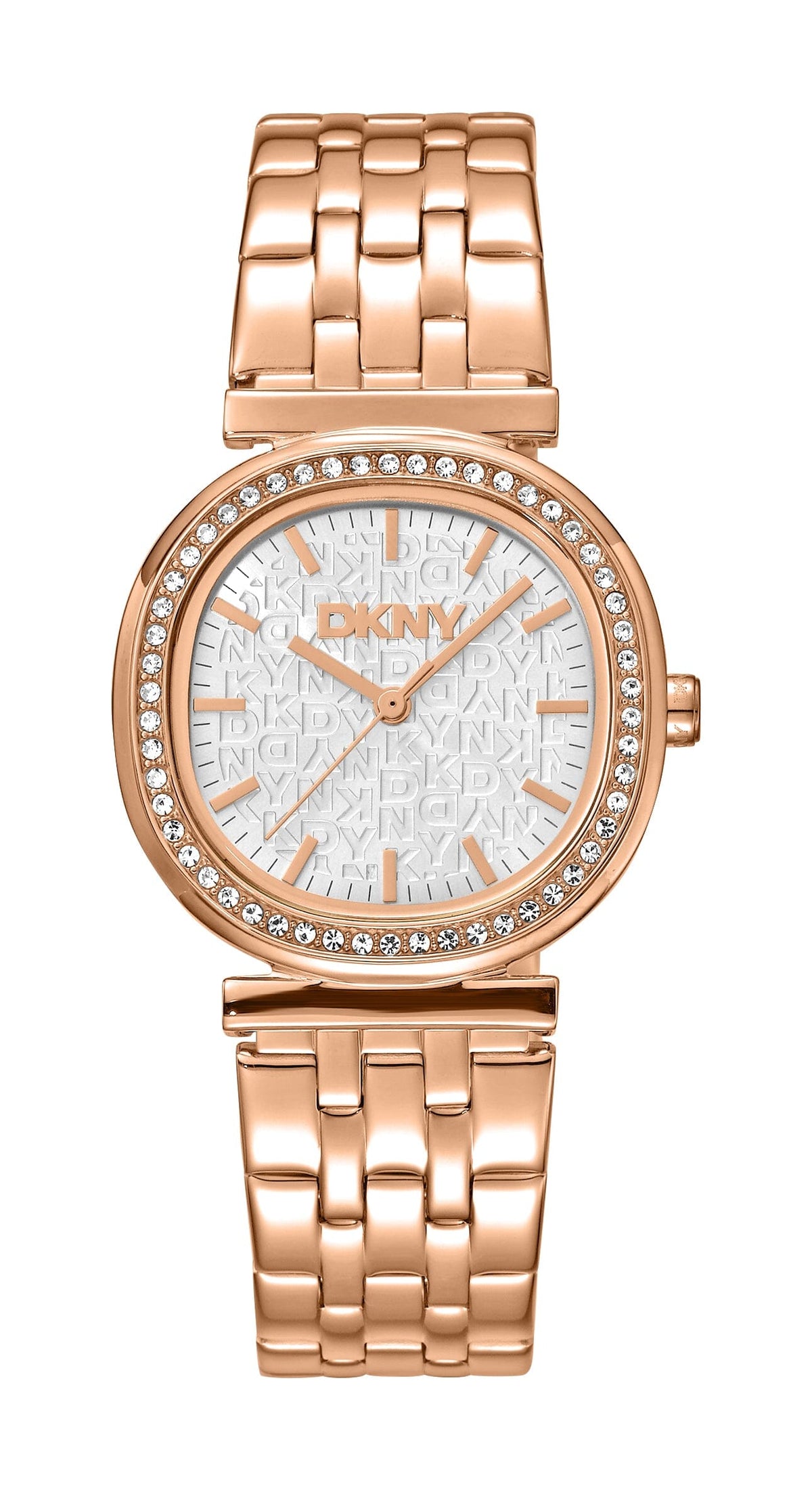 DK5L083M0075 DKNY Women's Silver Dial Rose Gold Stainless Steel Bracelet Watch DKNY 